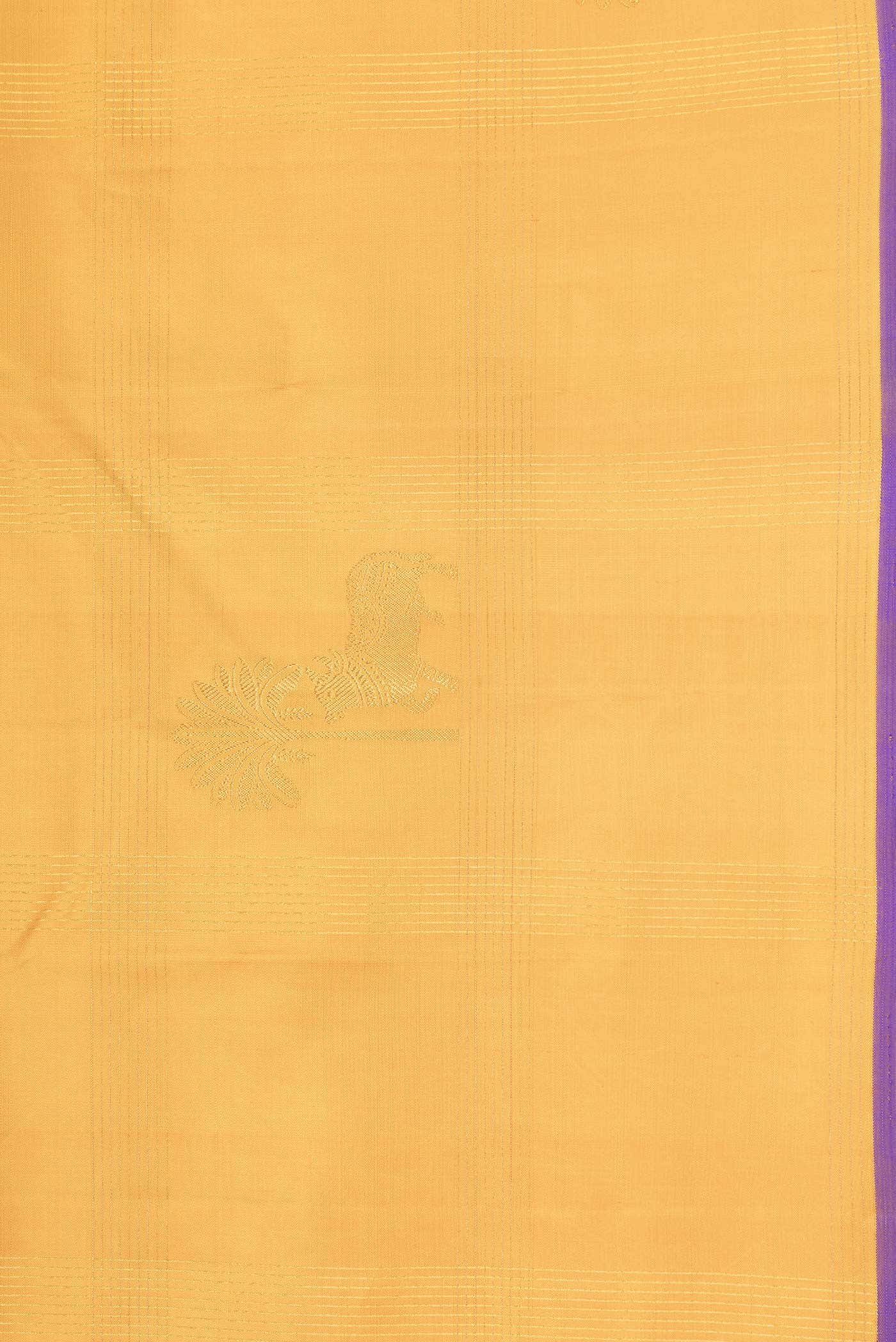 Pure Silk Pure Zari Mustard Dual Tone Kanchipuram Saree