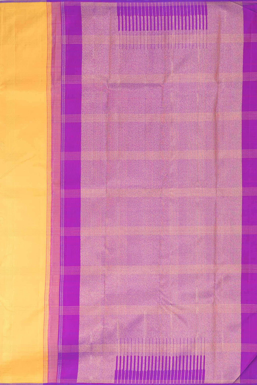Pure Silk Pure Zari Mustard Dual Tone Kanchipuram Saree