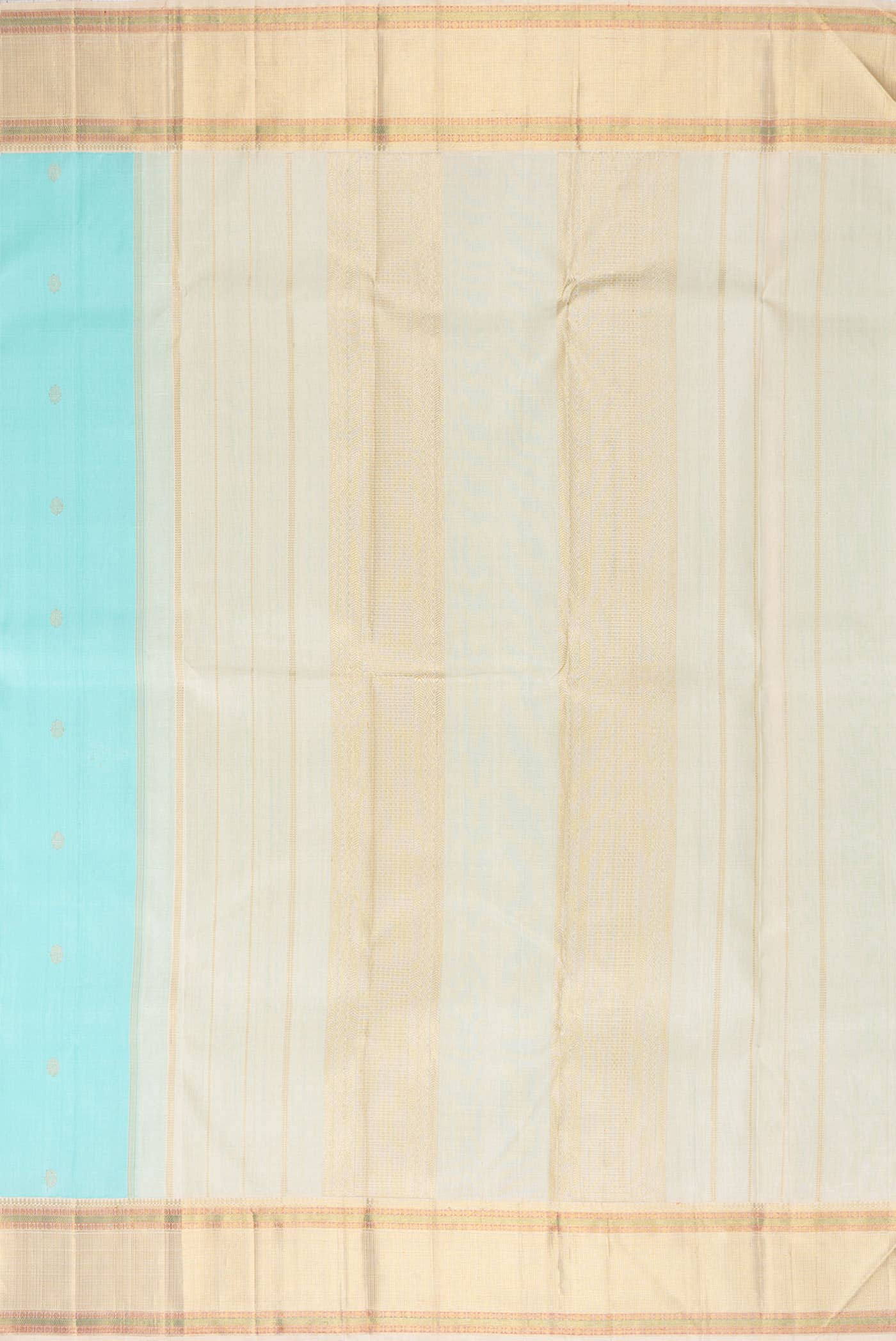 Pure Silk Pure Zari Light Blue Dual Tone Kanchipuram Saree