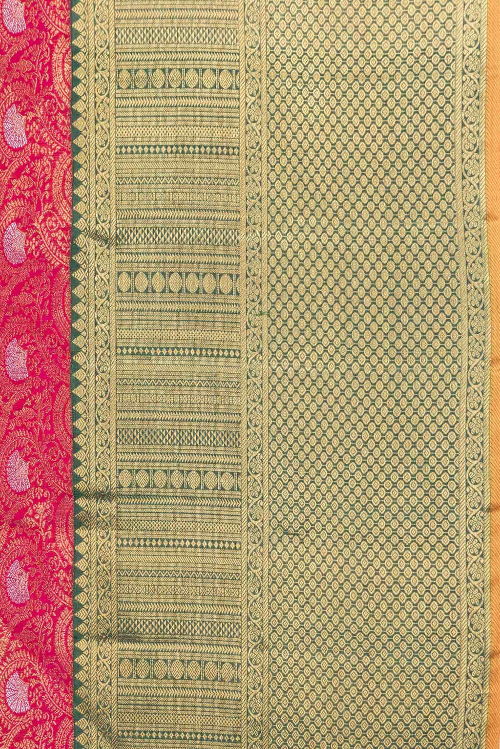 Pure Silk Pure Zari Dark Pink Dual Tone Kanchipuram Saree