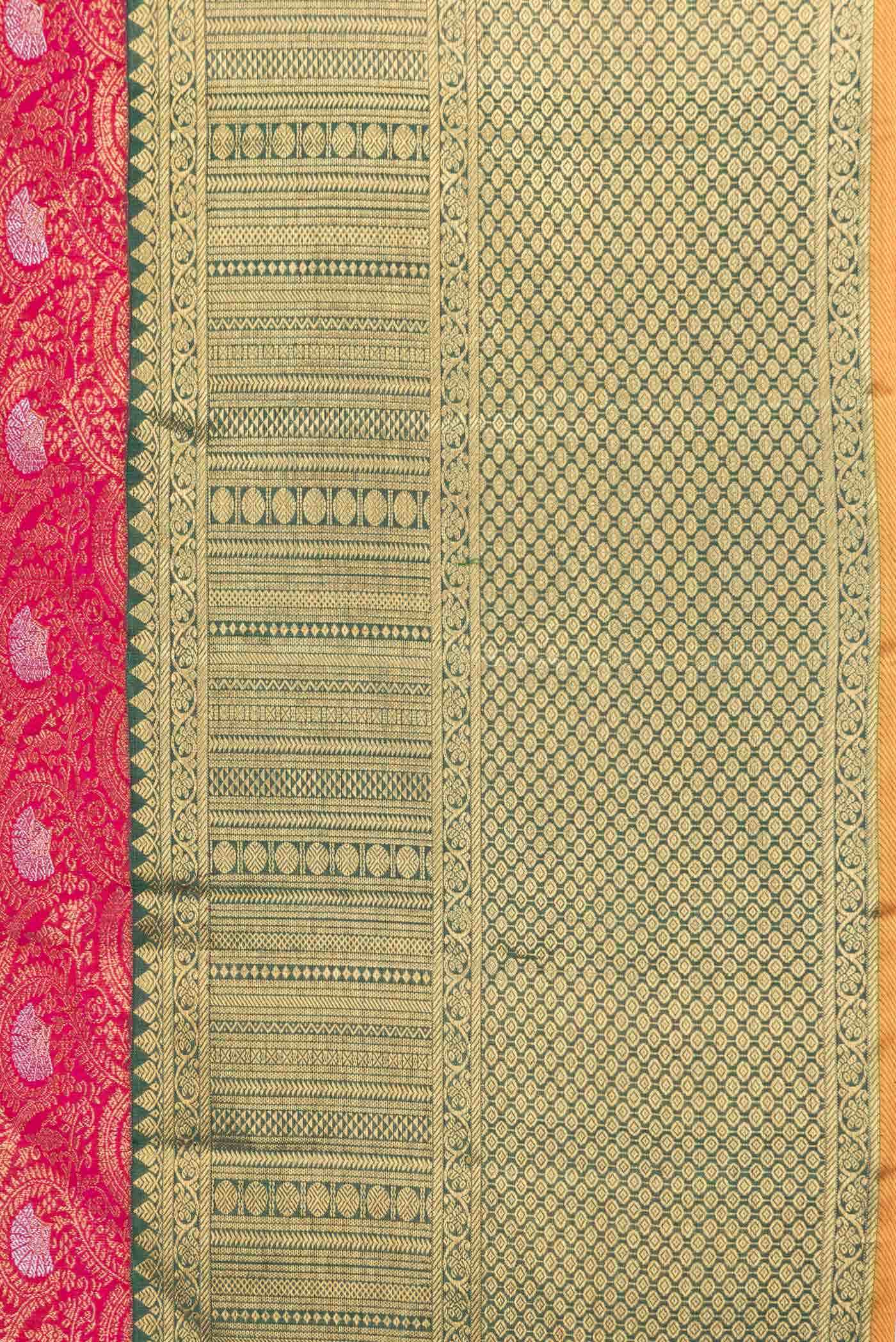 Pure Silk Pure Zari Dark Pink Dual Tone Kanchipuram Saree