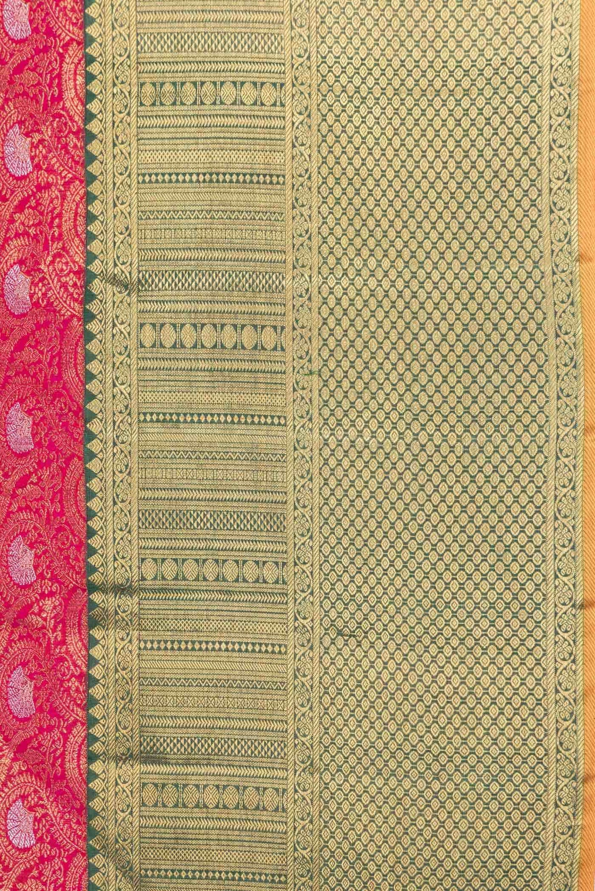 Pure Silk Pure Zari Dark Pink Dual Tone Kanjivaram Saree
