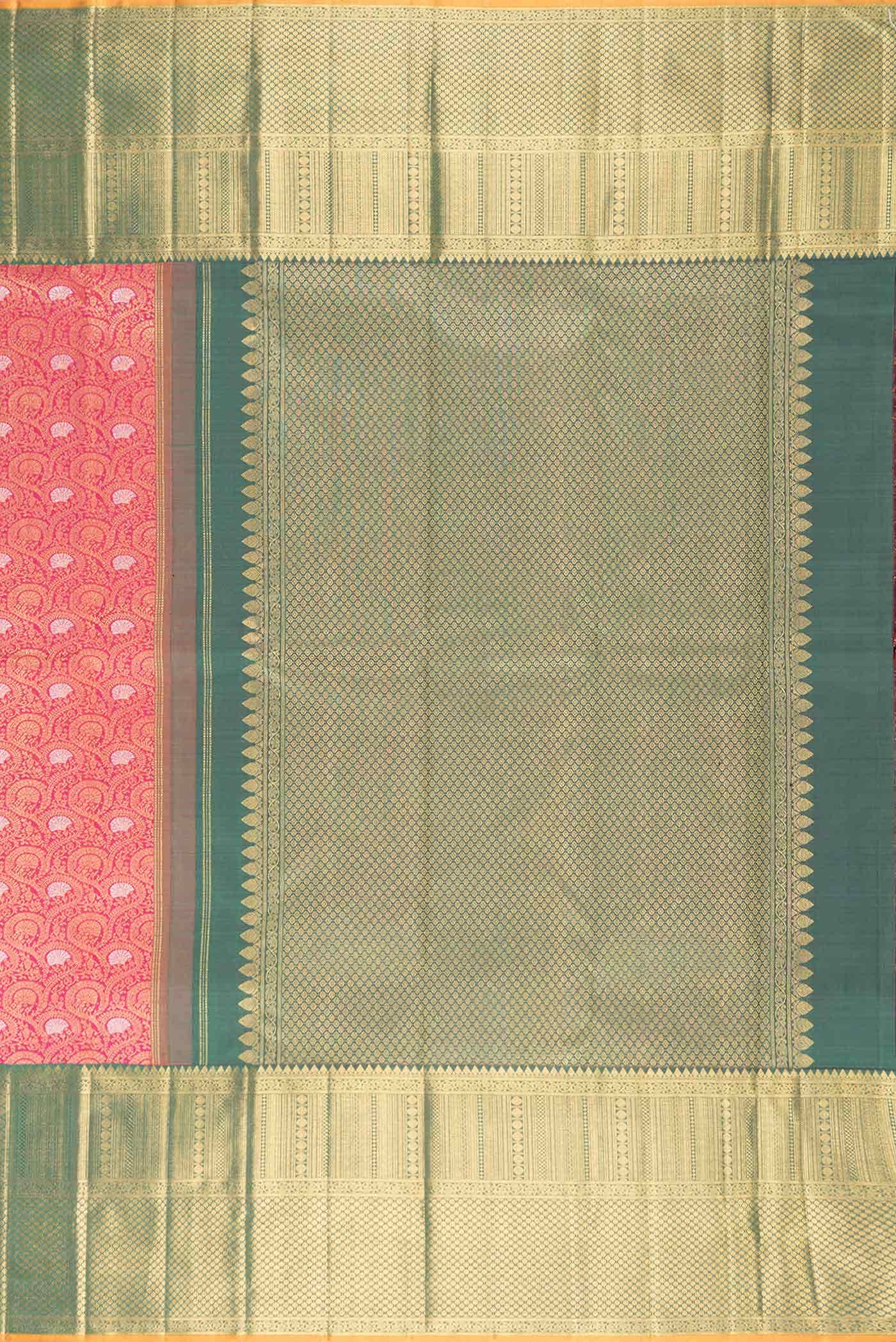Pure Silk Pure Zari Dark Pink Dual Tone Kanchipuram Saree