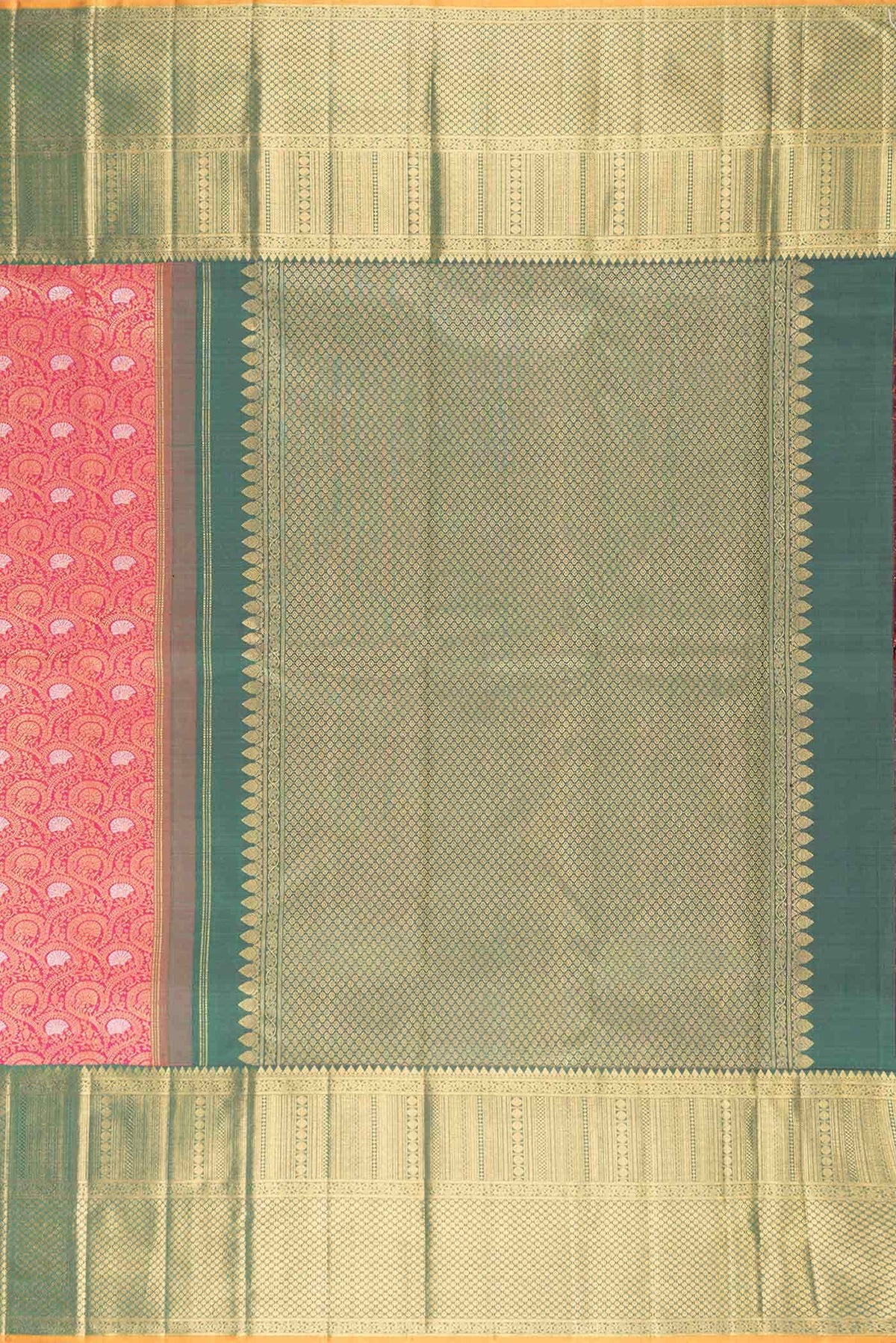 Pure Silk Pure Zari Dark Pink Dual Tone Kanjivaram Saree