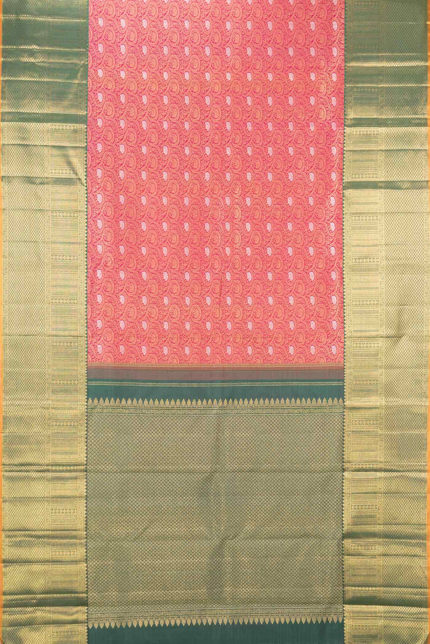 Pure Silk Pure Zari Dark Pink Dual Tone Kanjivaram Saree
