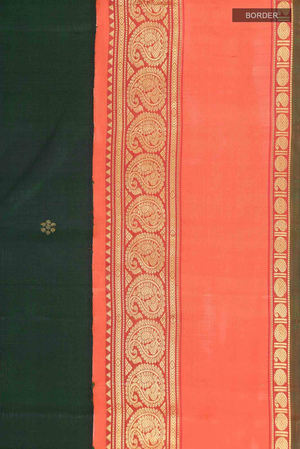 Bottle Green Kanchipuram Silk Saree