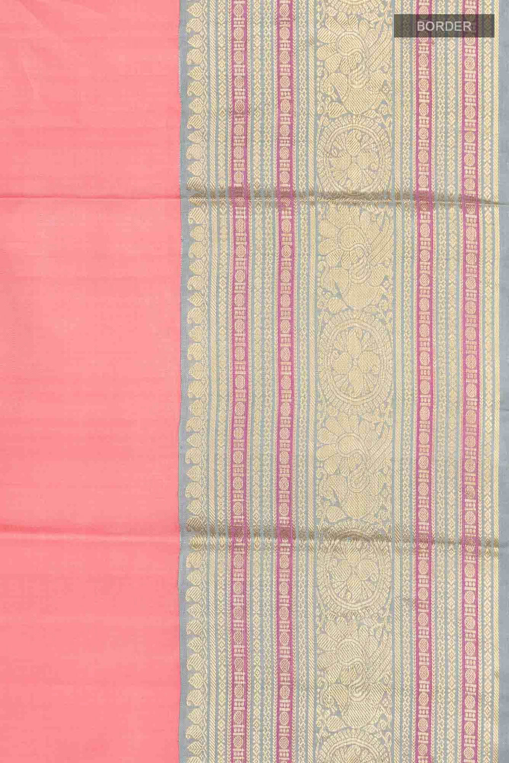 Coral Kanchipuram Silk Saree