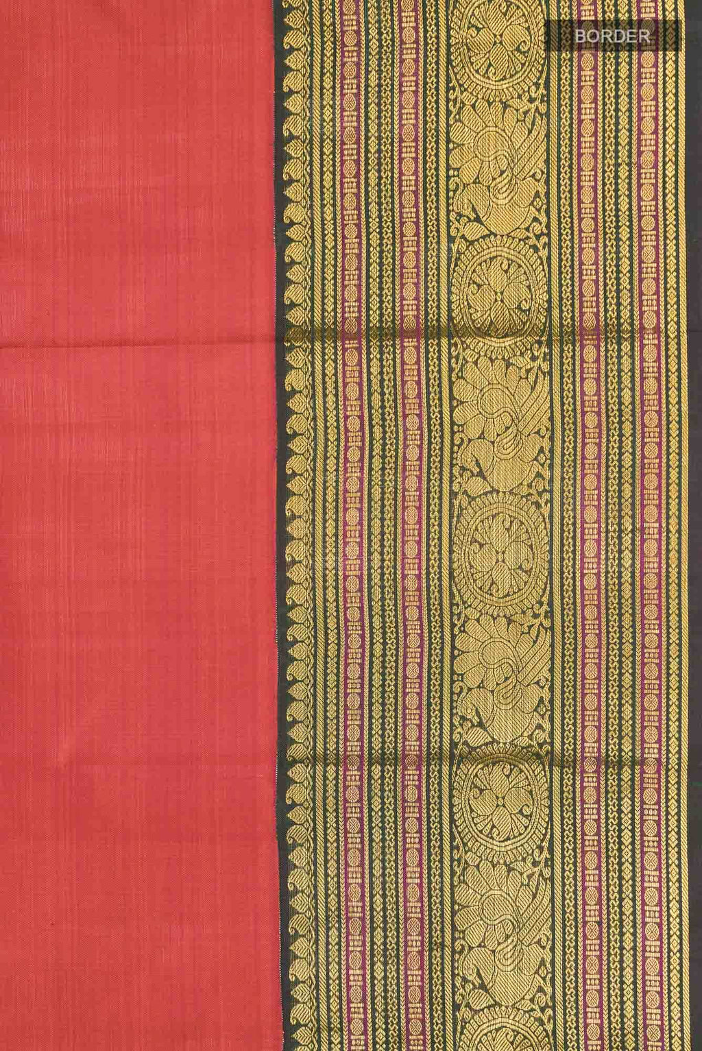Orange Kanchipuram Silk Saree