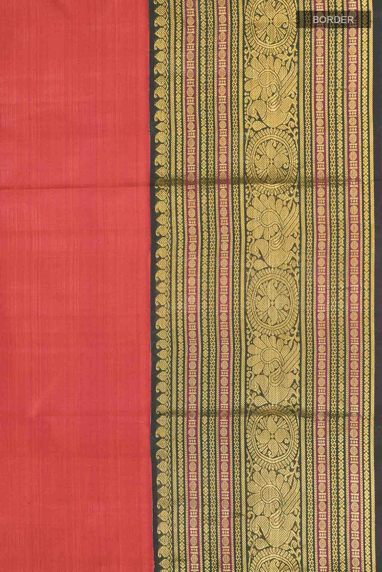 Orange Kanchipuram Silk Saree