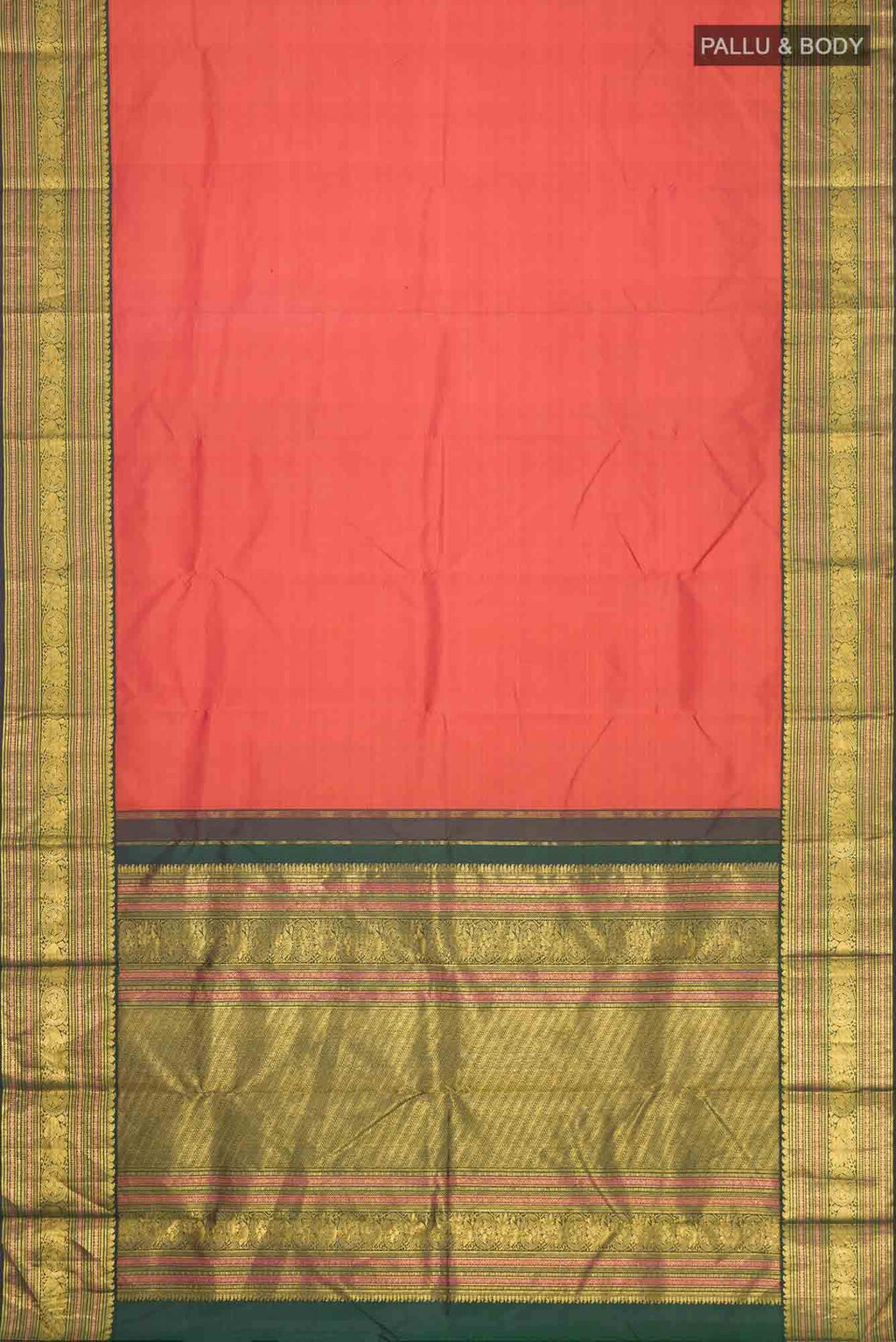 Orange Kanchipuram Silk Saree