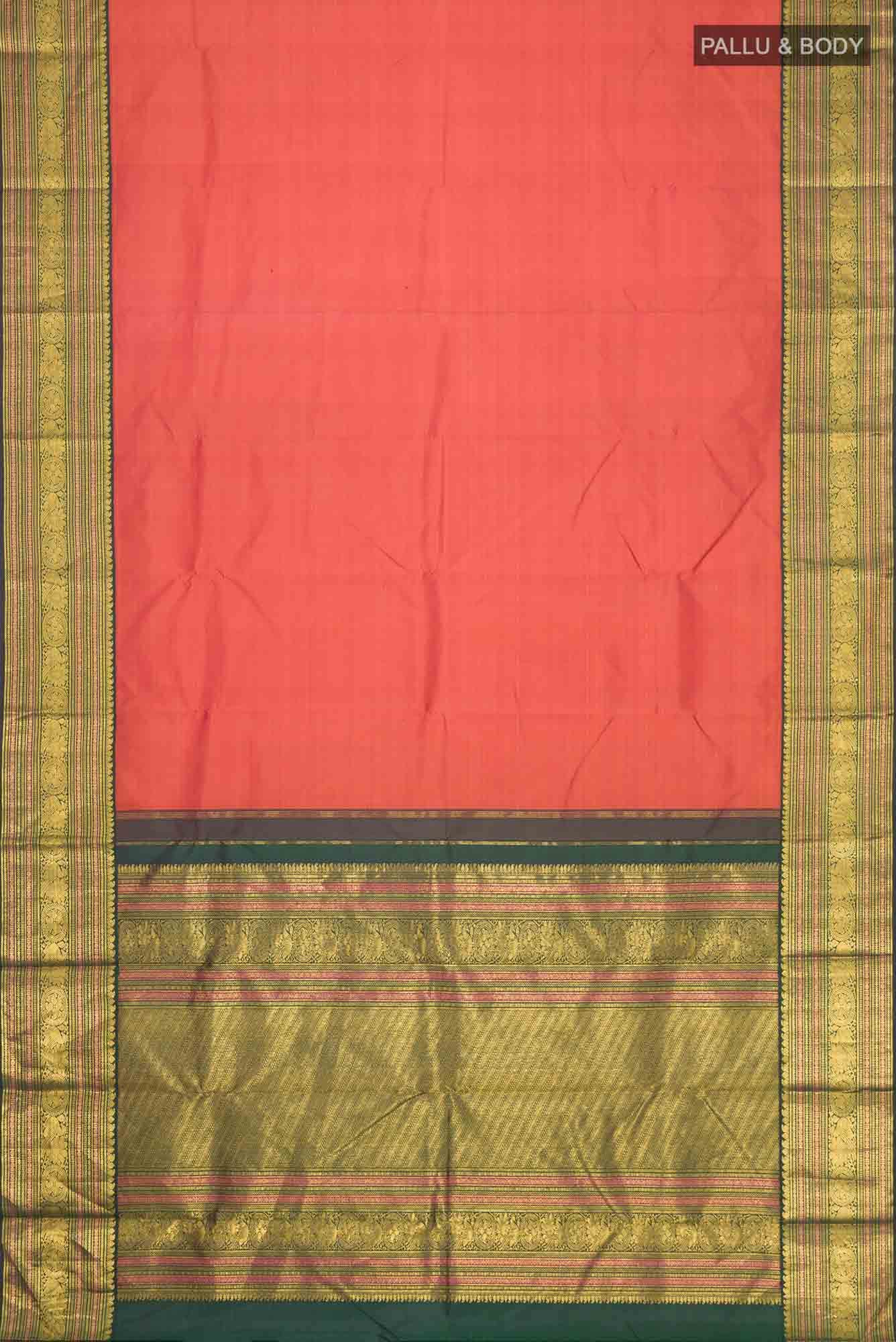 Orange Kanchipuram Silk Saree