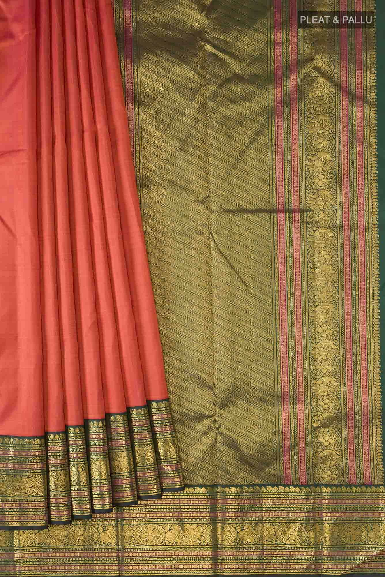 Orange Kanchipuram Silk Saree