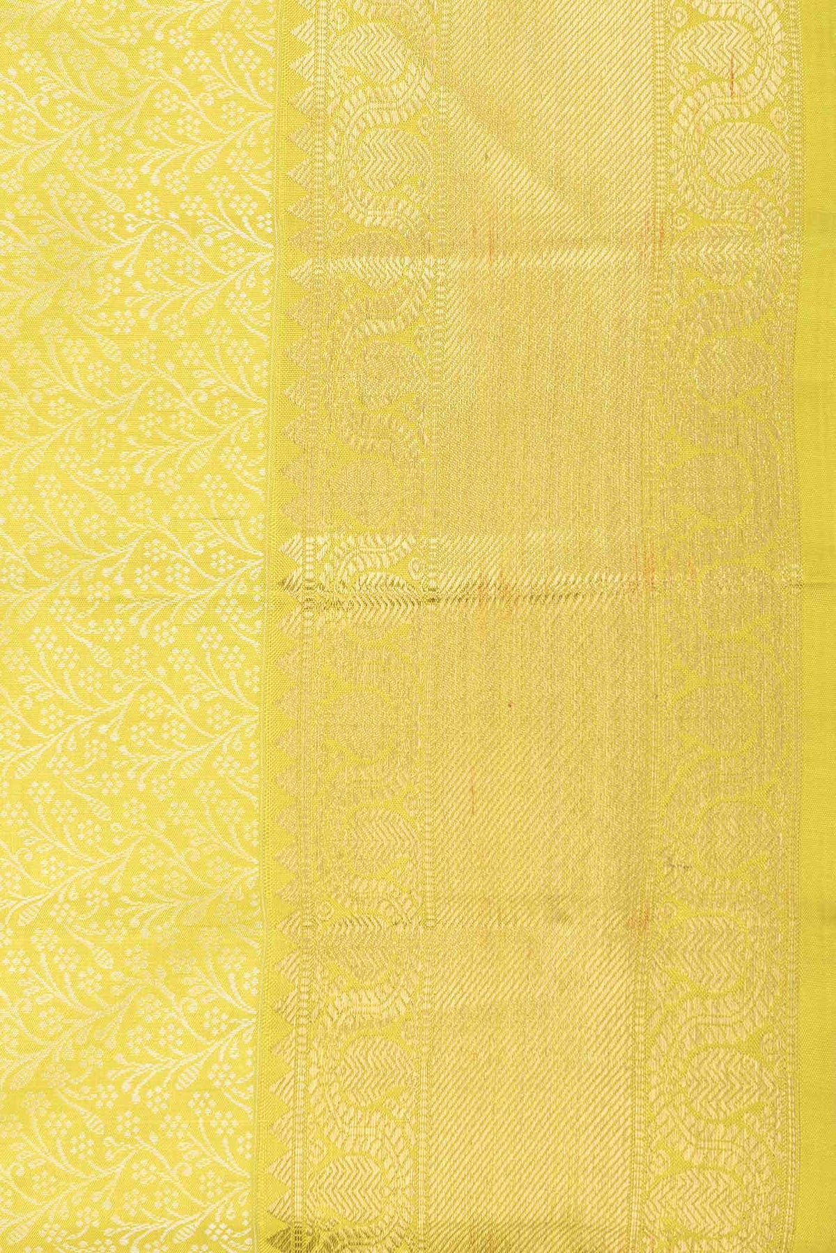Pure Silk Pure Zari Parrot Green Dual Tone Kanchipuram Saree