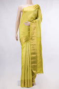 Pure Silk Pure Zari Parrot Green Dual Tone Kanchipuram Saree