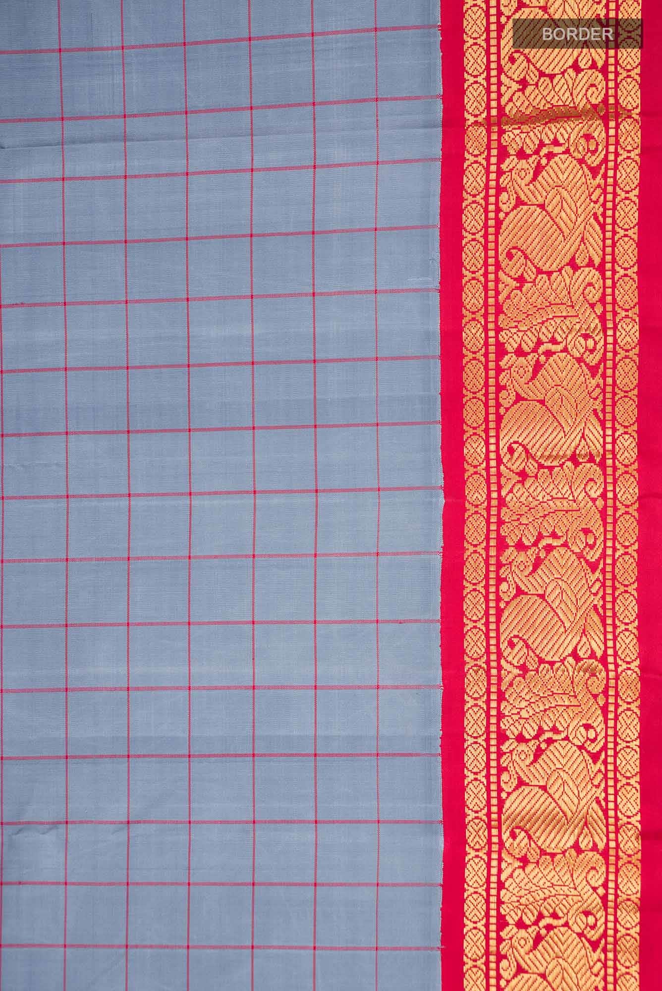 Grey Kanchipuram Silk Saree