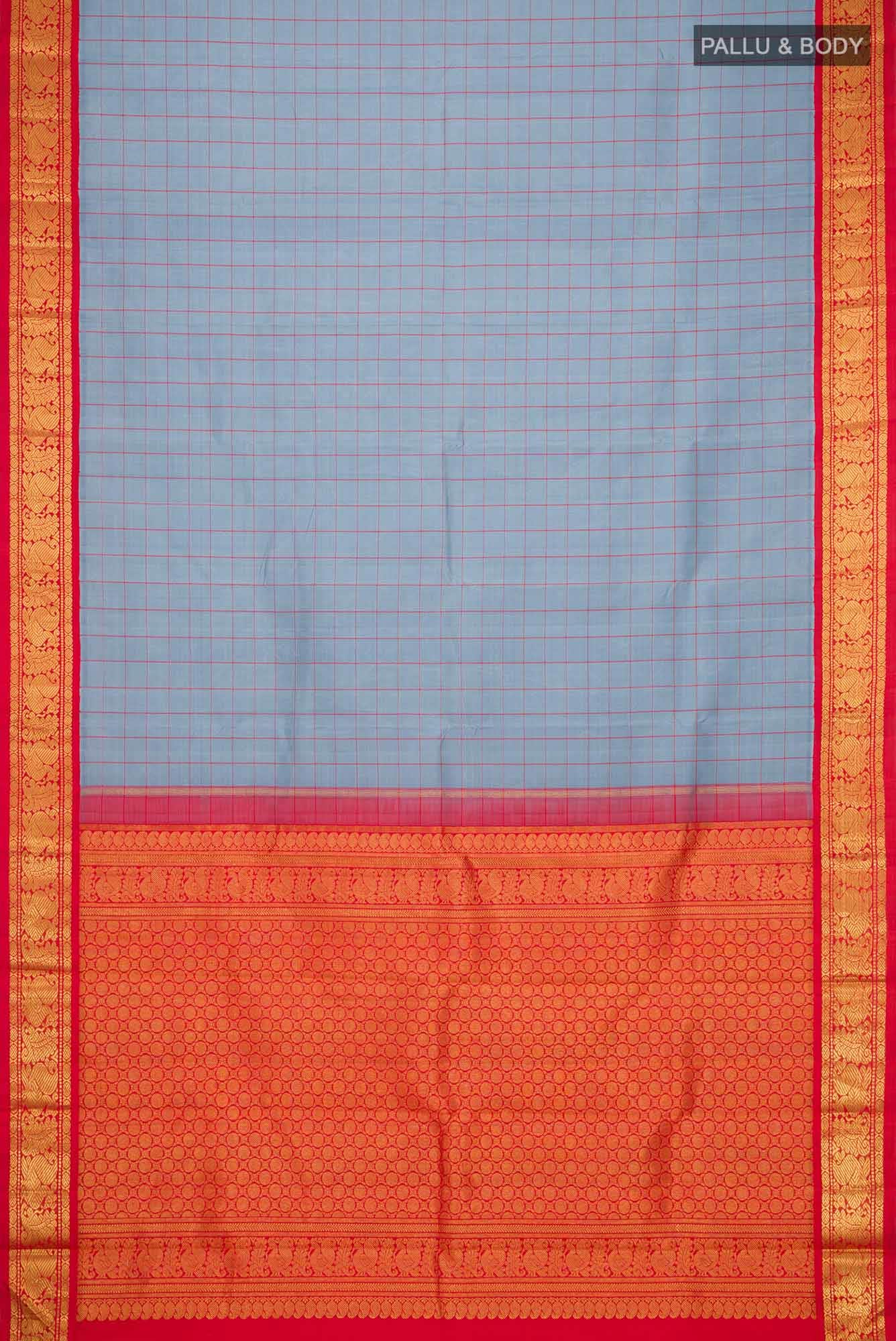 Grey Kanchipuram Silk Saree