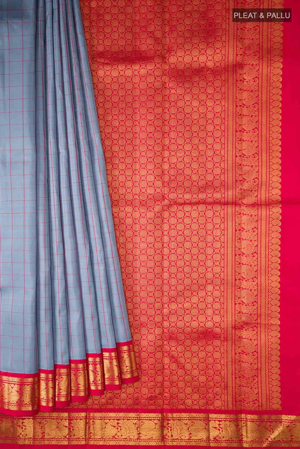 Grey Kanchipuram Silk Saree