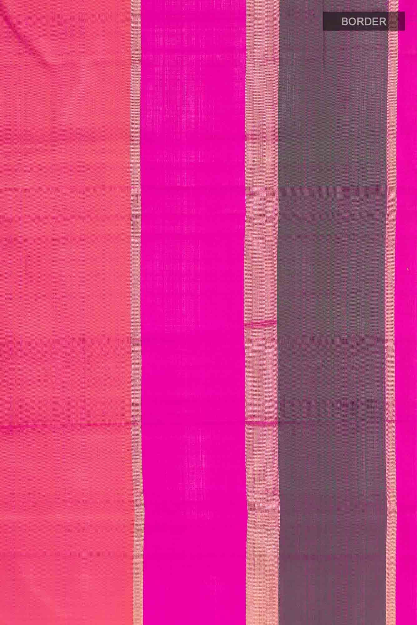 Orange with Pink Dual Tone Kanchipuram Silk Saree