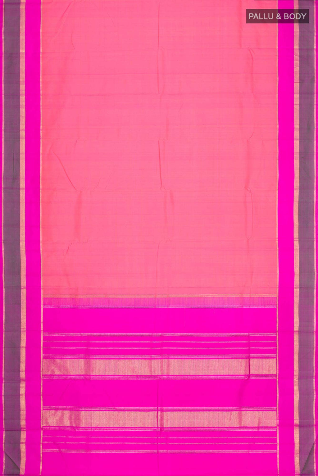 Orange with Pink Dual Tone Kanchipuram Silk Saree