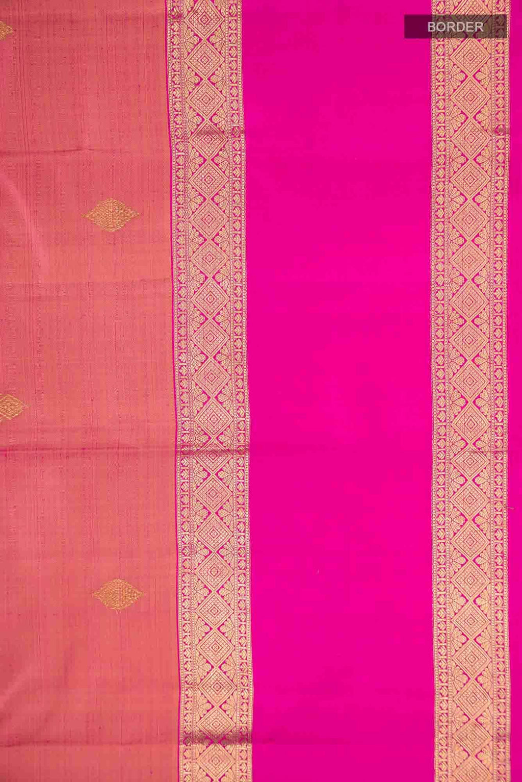Orange with Pink Dual Tone Kanchipuram Silk Saree