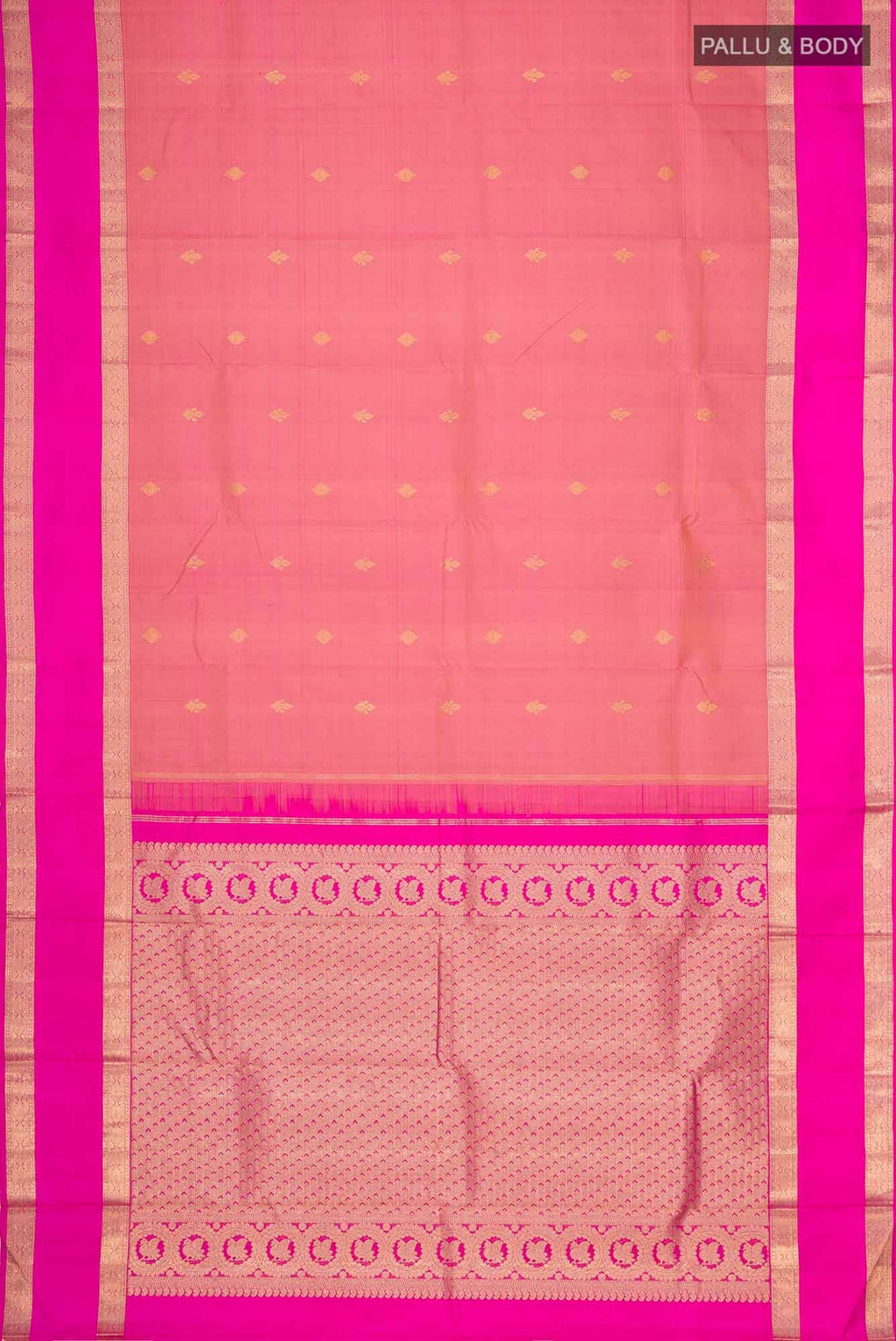 Orange with Pink Dual Tone Kanchipuram Silk Saree