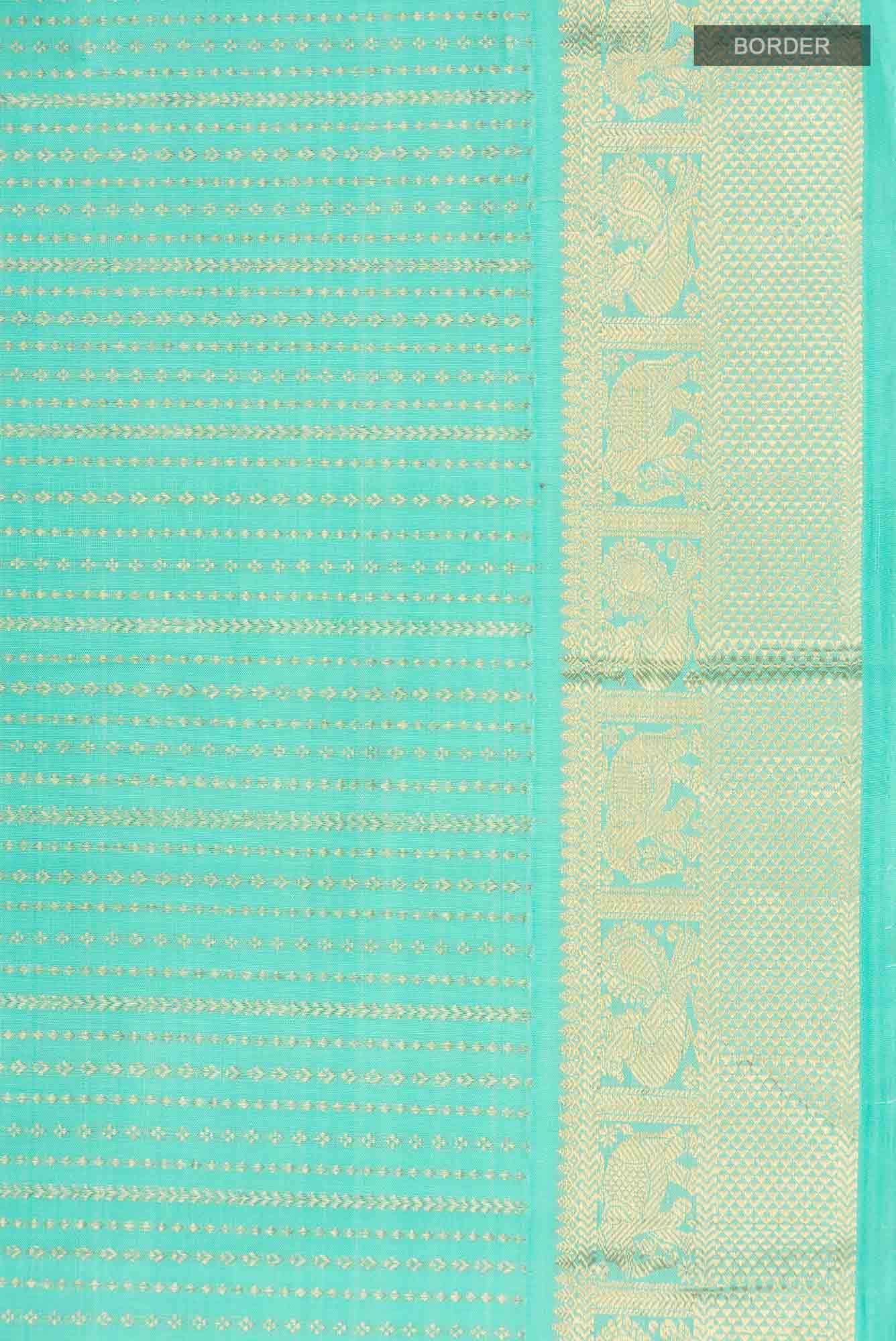 Sea Green Kanchipuram Silk Saree