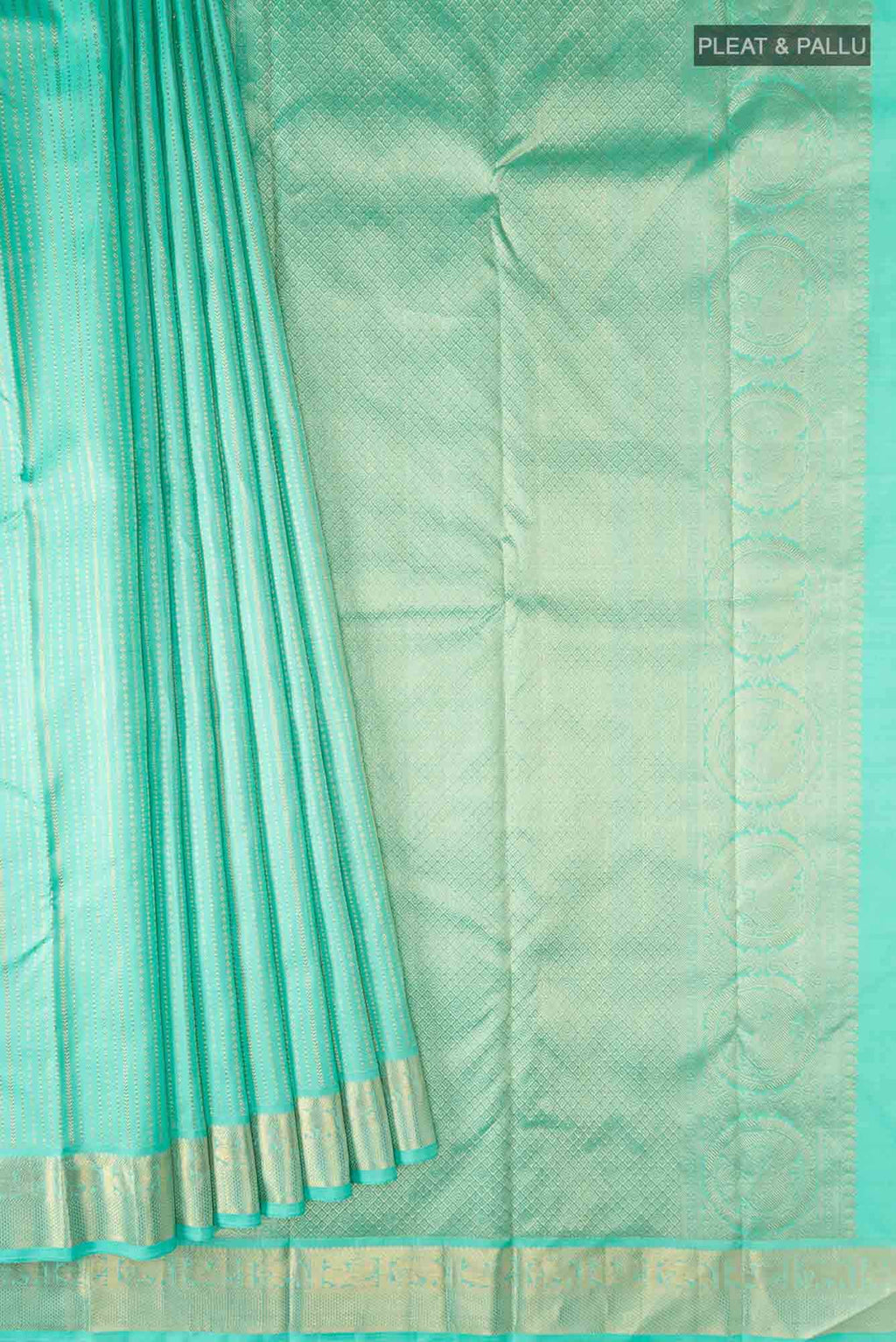 Sea Green Kanchipuram Silk Saree