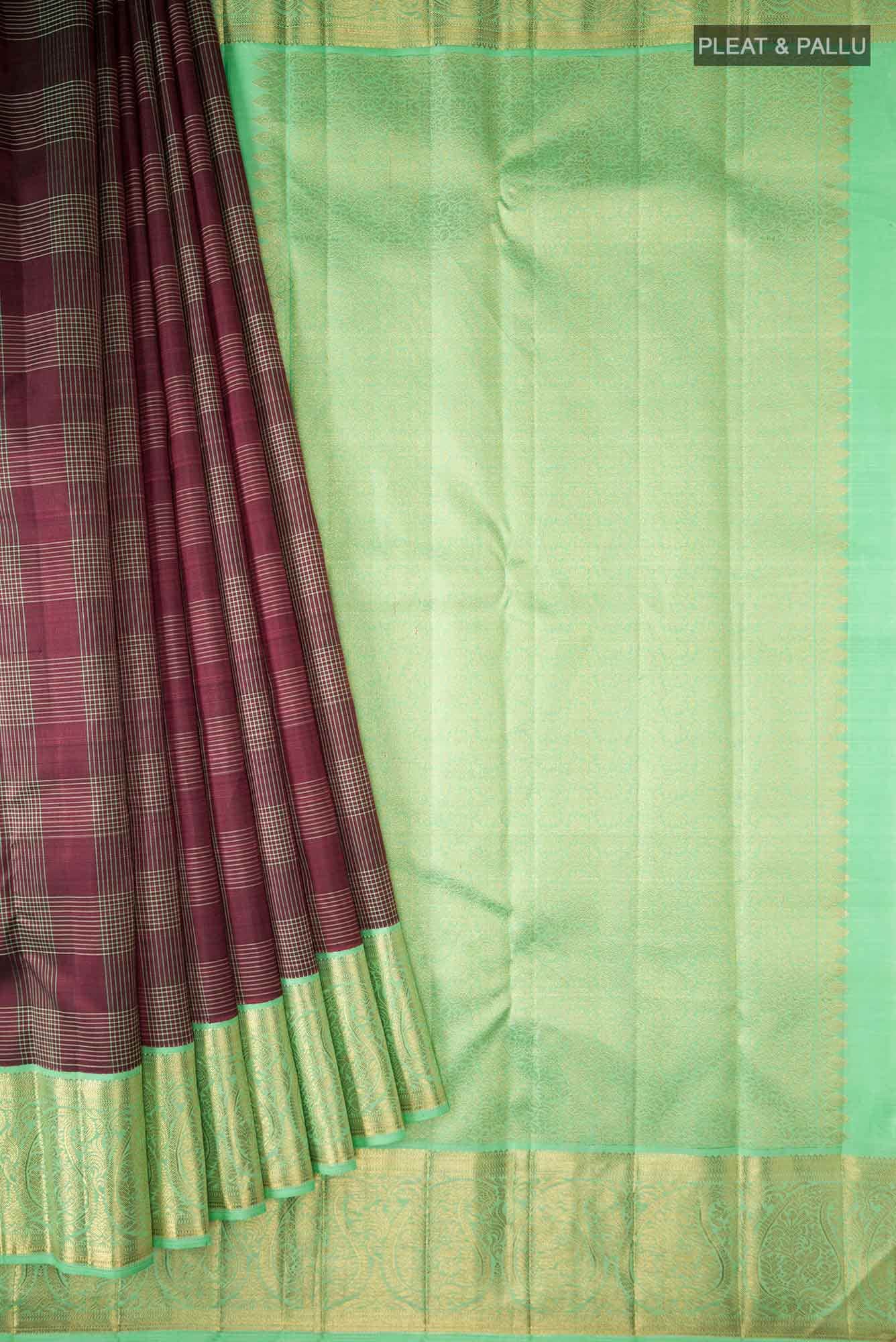 Pure Silk Pure Zari Maroon Kanchipuram Saree