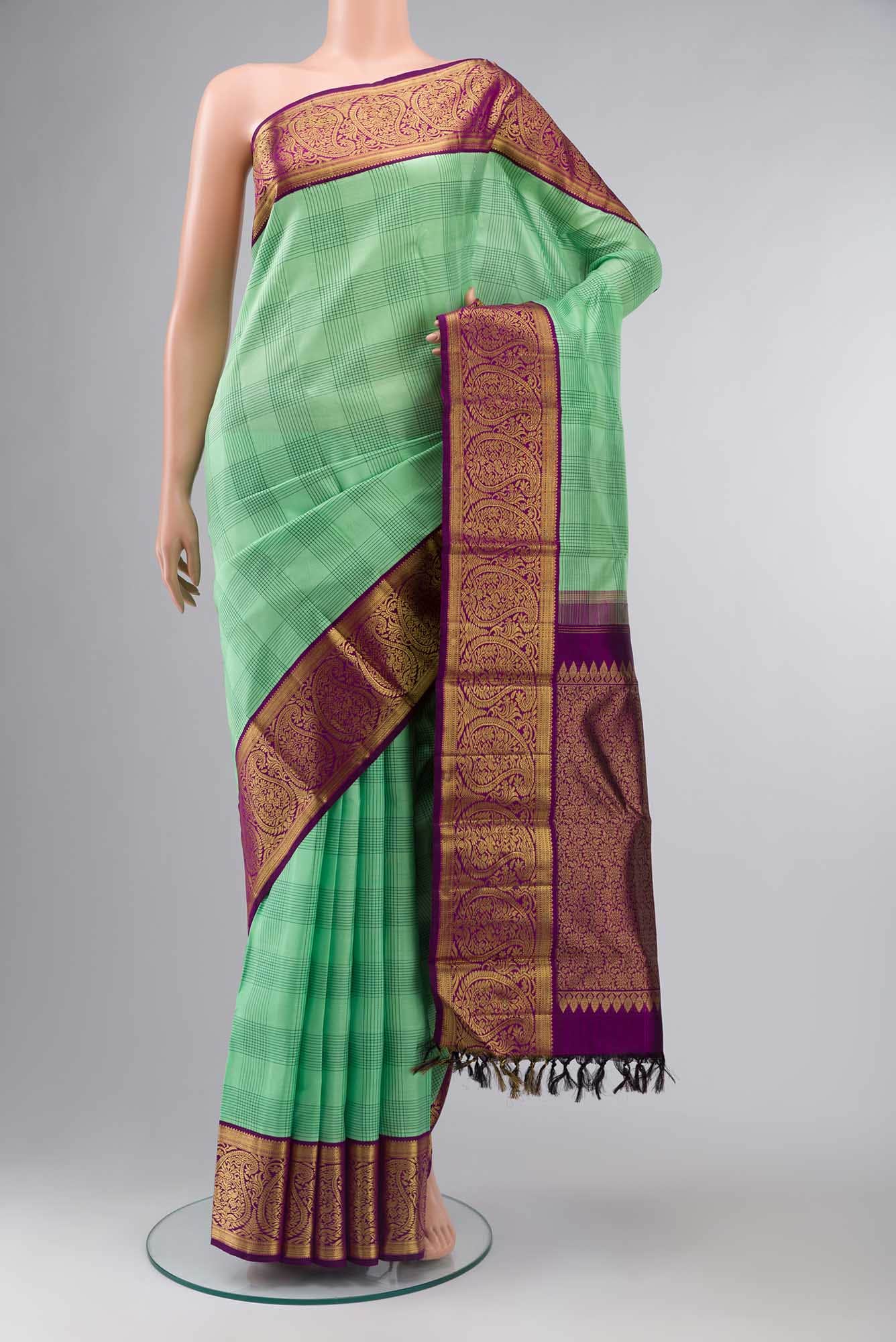 Pure Silk Pure Zari Green Kanchipuram Saree