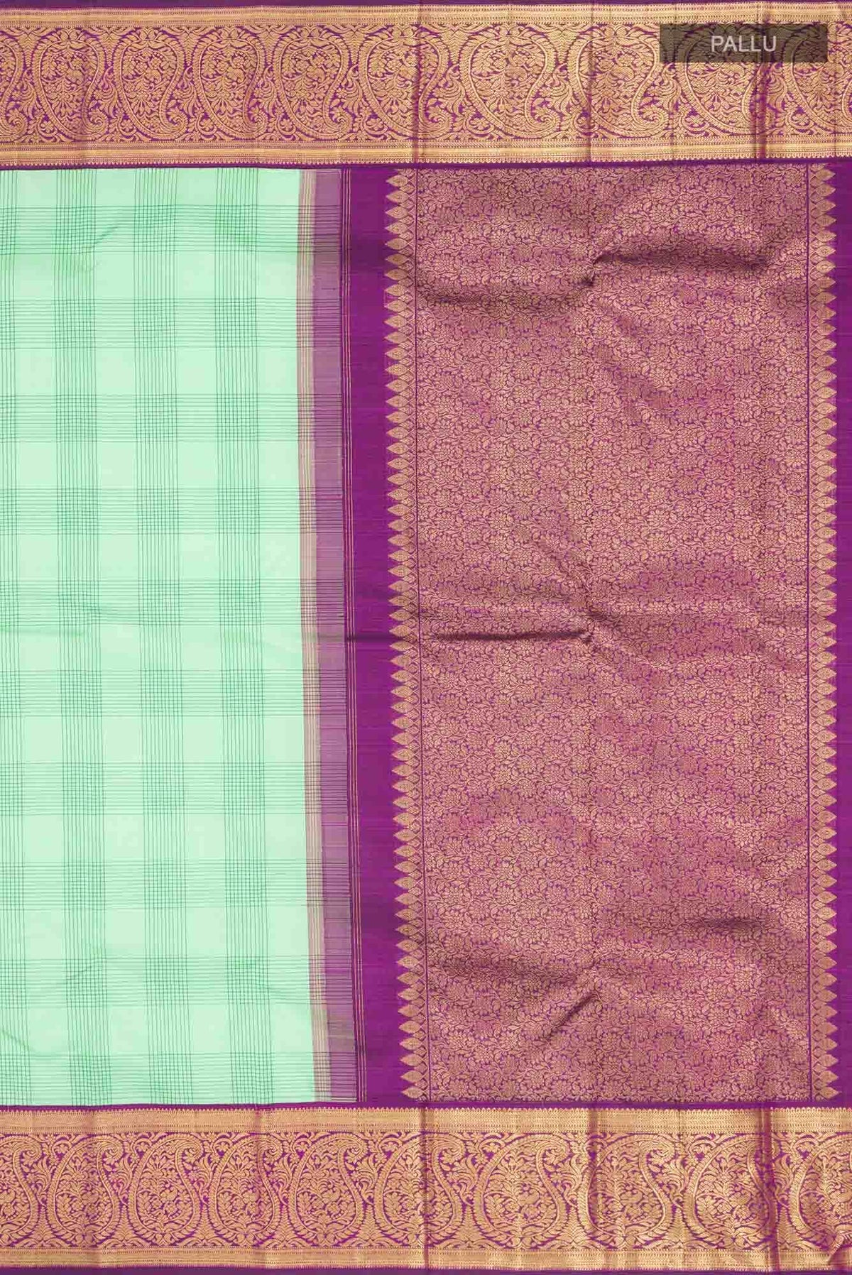 Pure Silk Pure Zari Green Kanchipuram Saree
