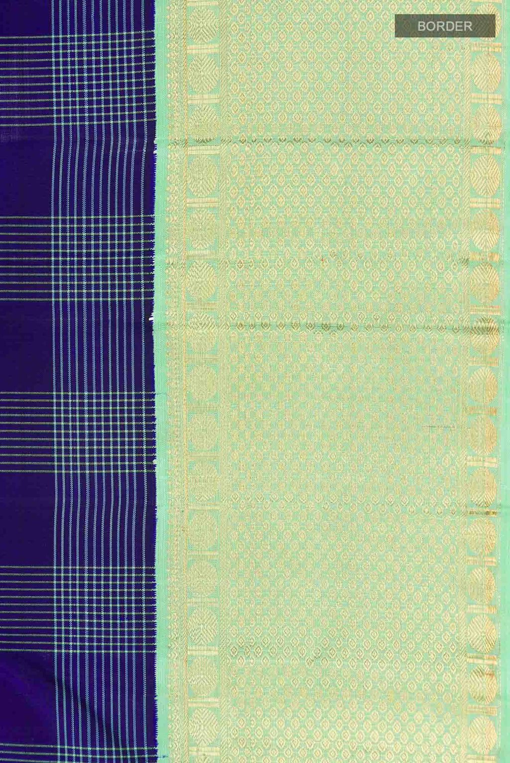 Pure Silk Pure Zari Navy Blue Kanchipuram Saree
