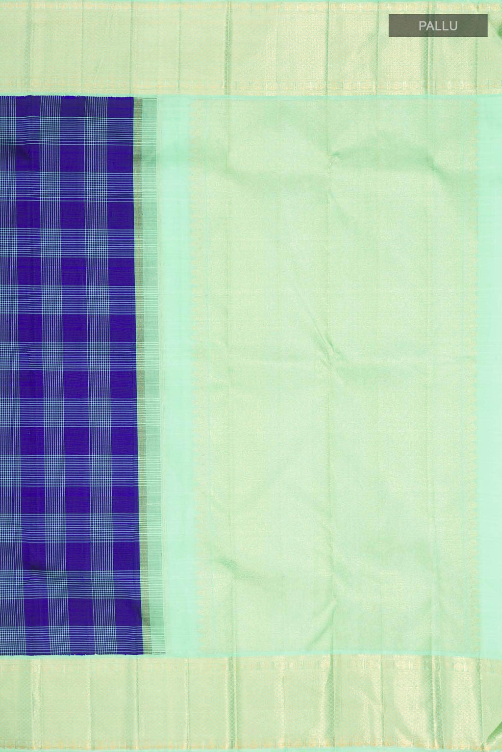 Pure Silk Pure Zari Navy Blue Kanchipuram Saree