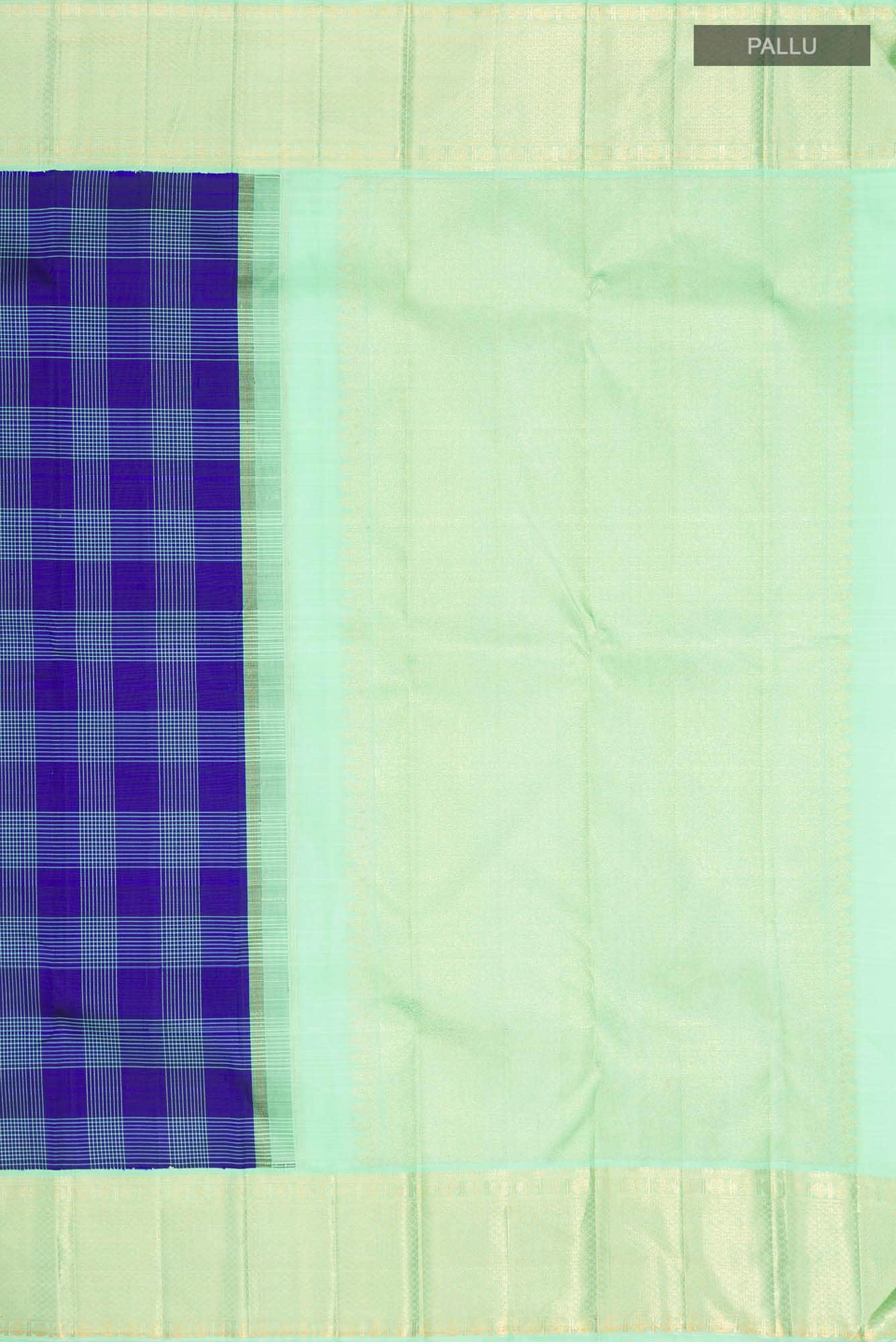 Pure Silk Pure Zari Navy Blue Kanchipuram Saree
