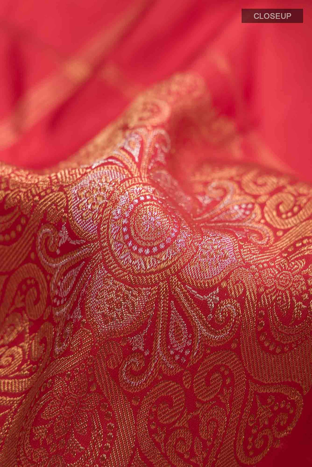 Pure Silk Pure Zari Orange Kanchipuram Saree