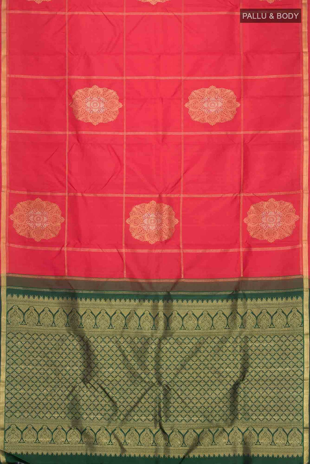 Pure Silk Pure Zari Orange Kanchipuram Saree