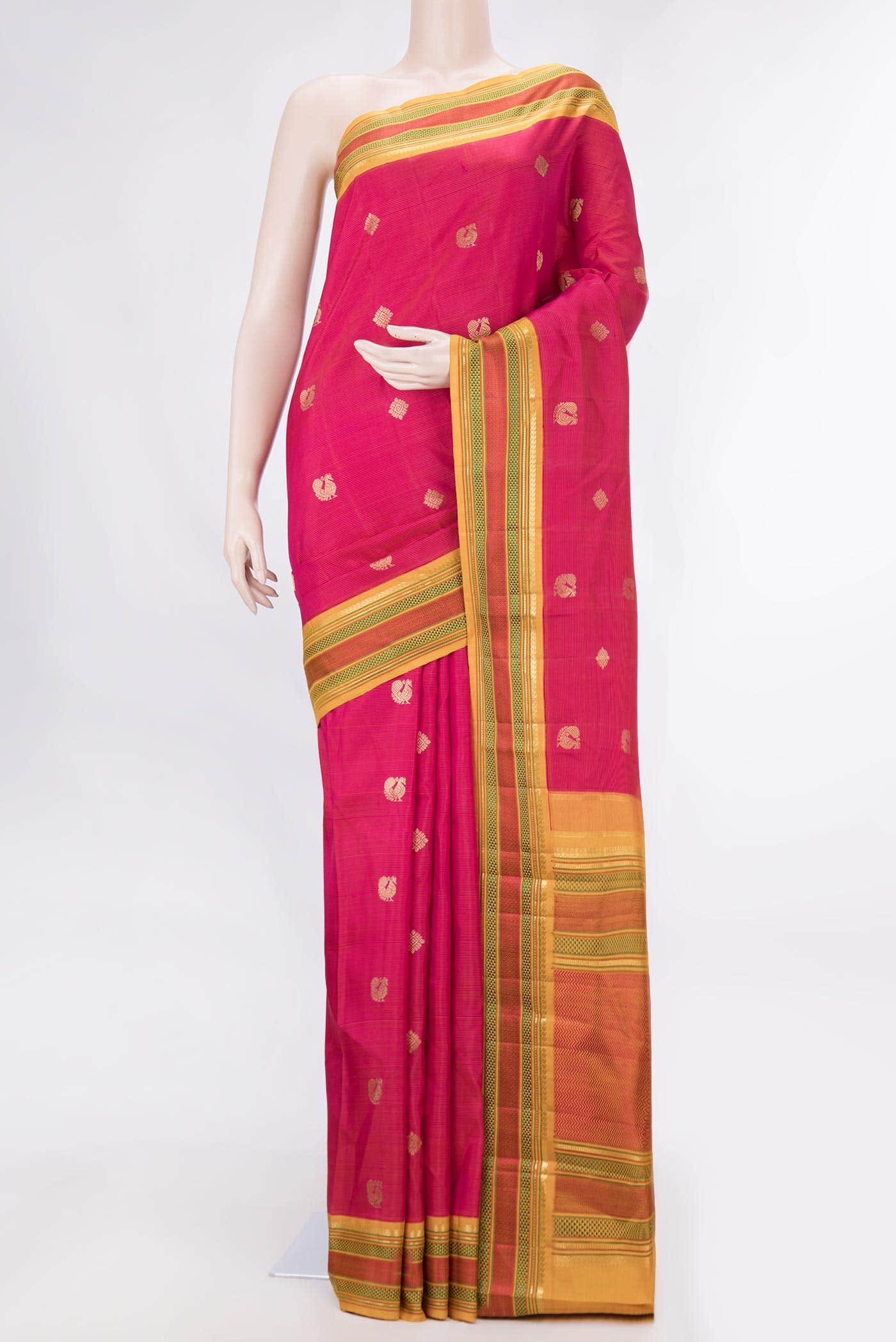 Pink Dual Tone Kanchipuram Silk Saree