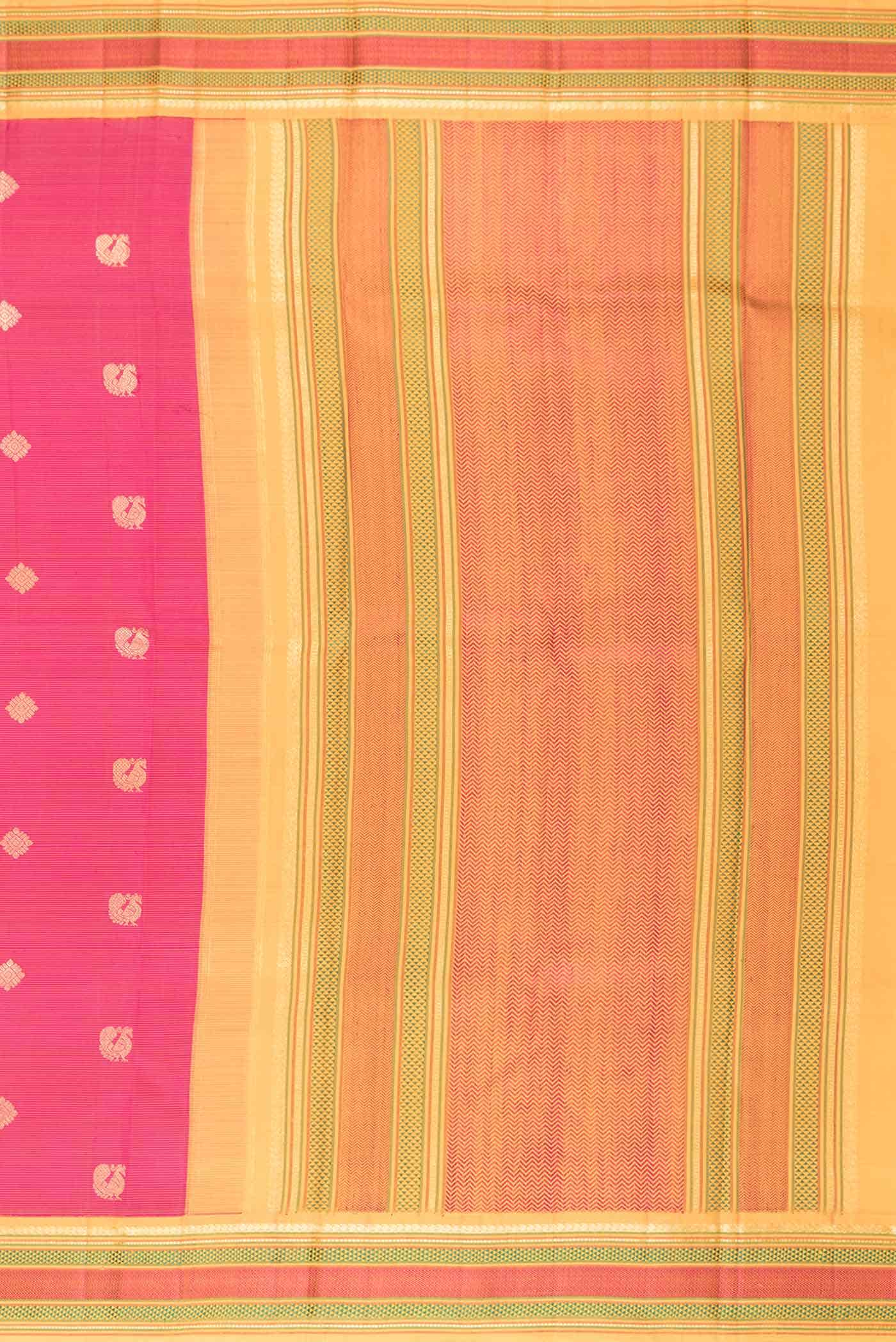 Pink Dual Tone Kanchipuram Silk Saree