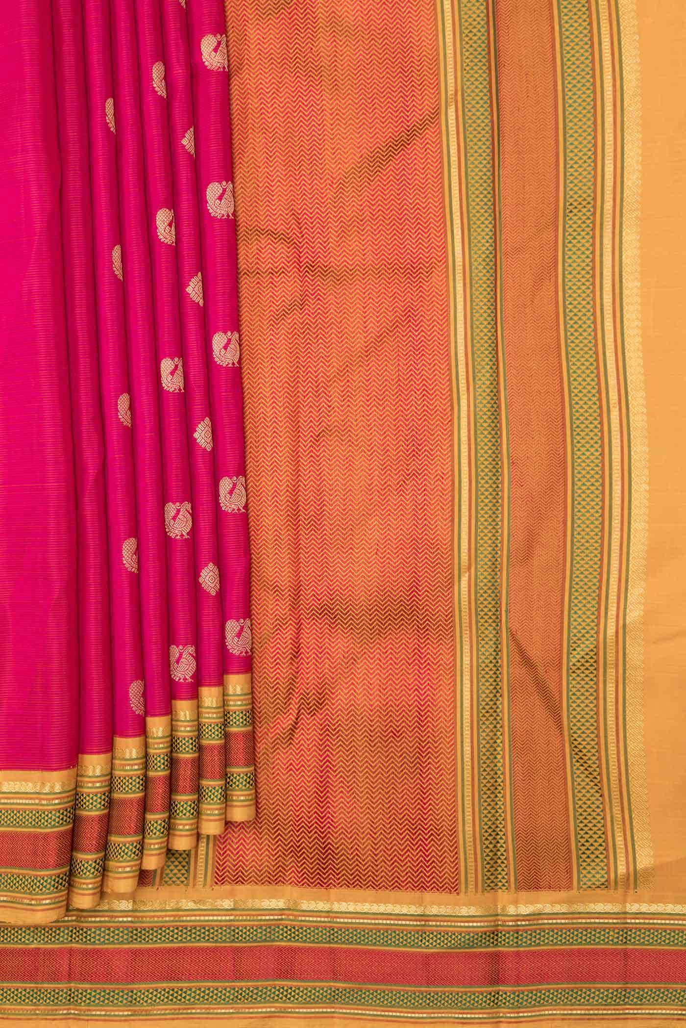 Pink Dual Tone Kanchipuram Silk Saree