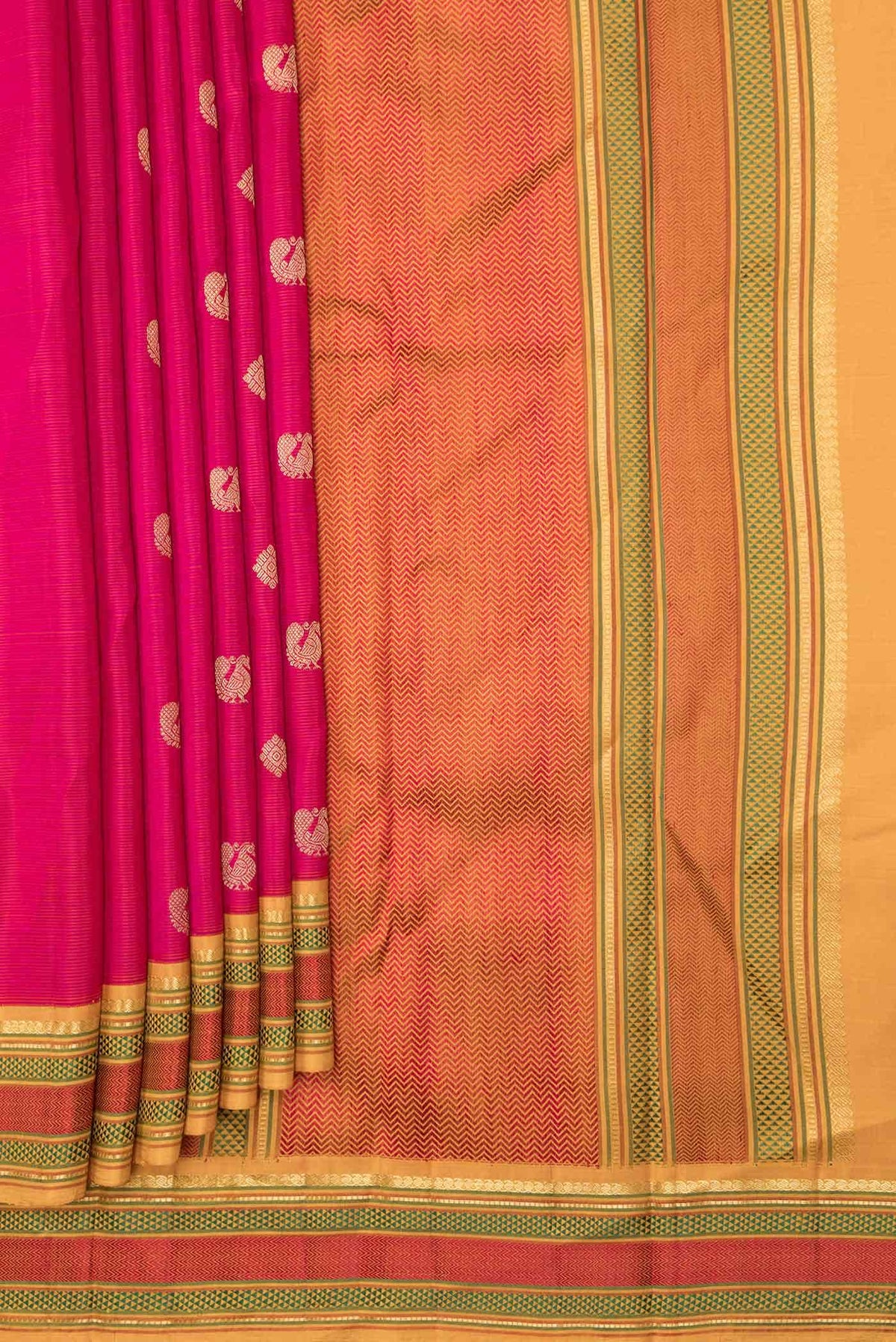 Pink Dual Tone Kanchipuram Silk Saree