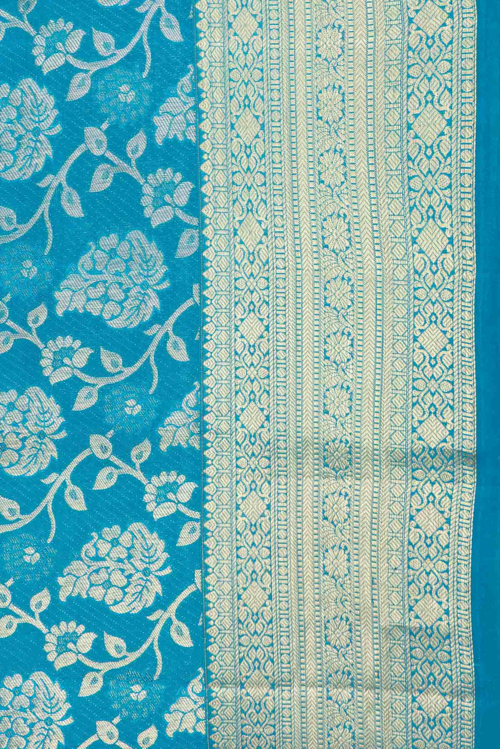 Peacock Blue Dual Tone Kanchipuram Silk Saree