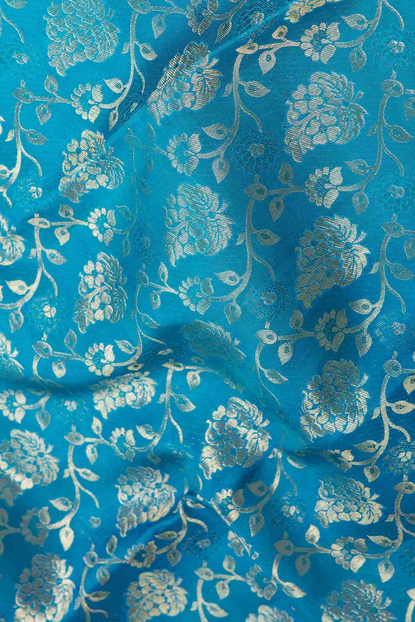 Peacock Blue Dual Tone Kanchipuram Silk Saree