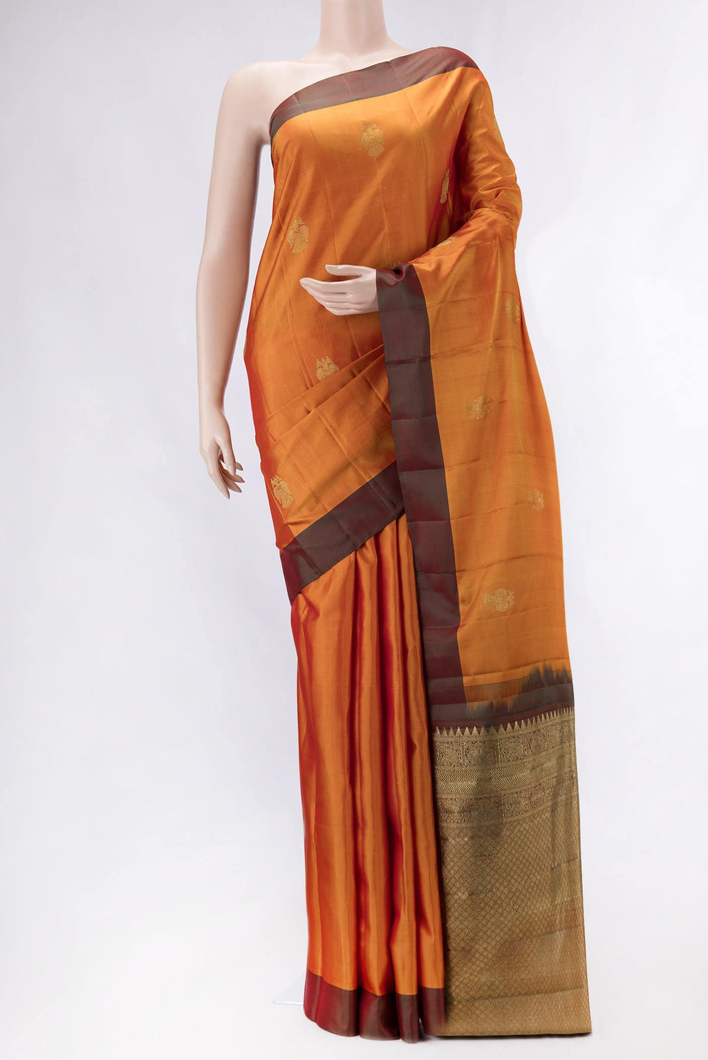 Mustard Dual Tone Kanchipuram Silk Saree