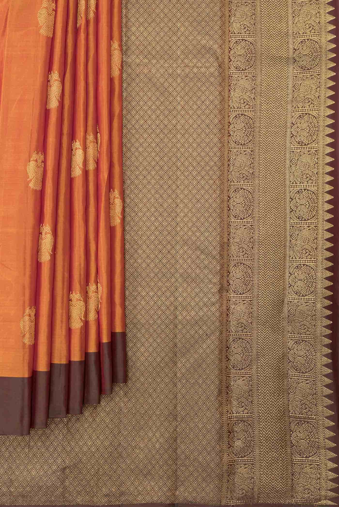 Mustard Dual Tone Kanchipuram Silk Saree