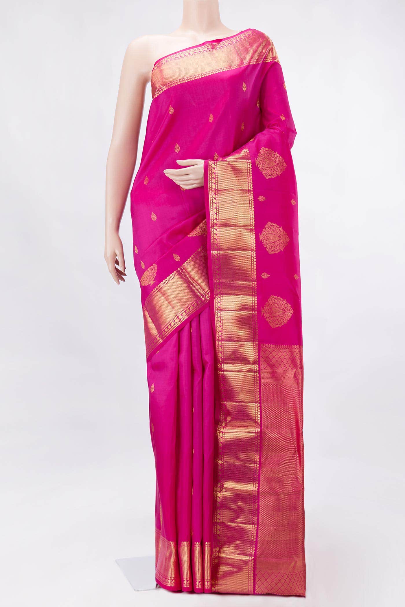 Pink Dual Tone Kanchipuram Silk Saree