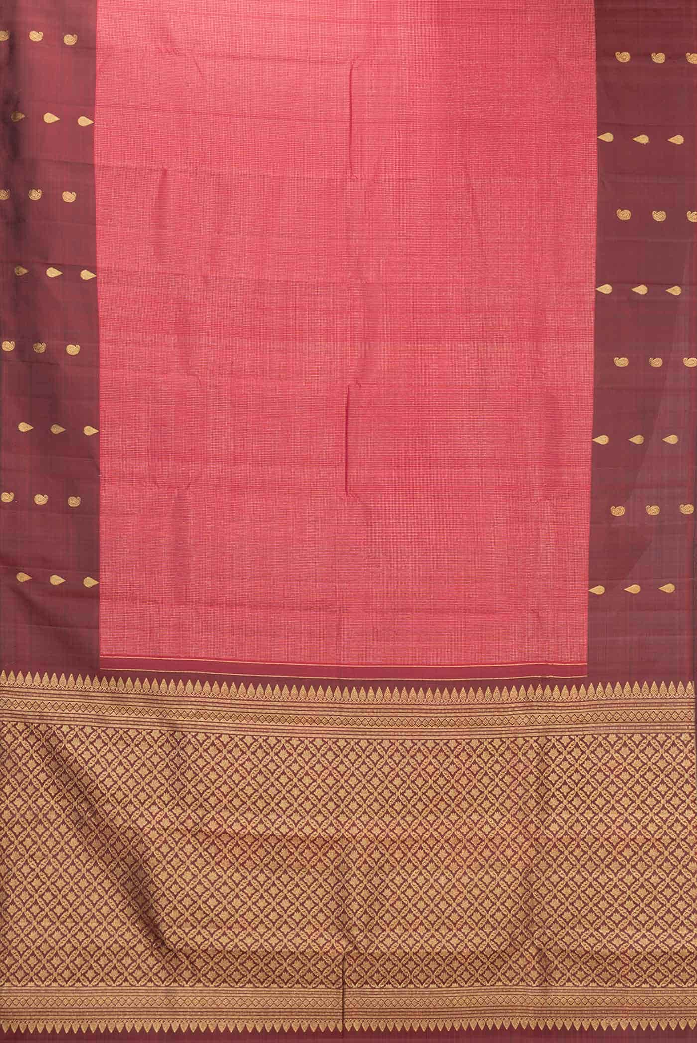 Red Dual Tone Kanchipuram Silk Saree
