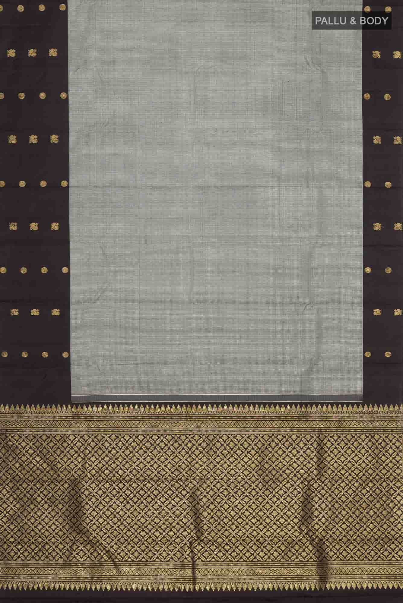 Grey Kanchipuram Silk Saree