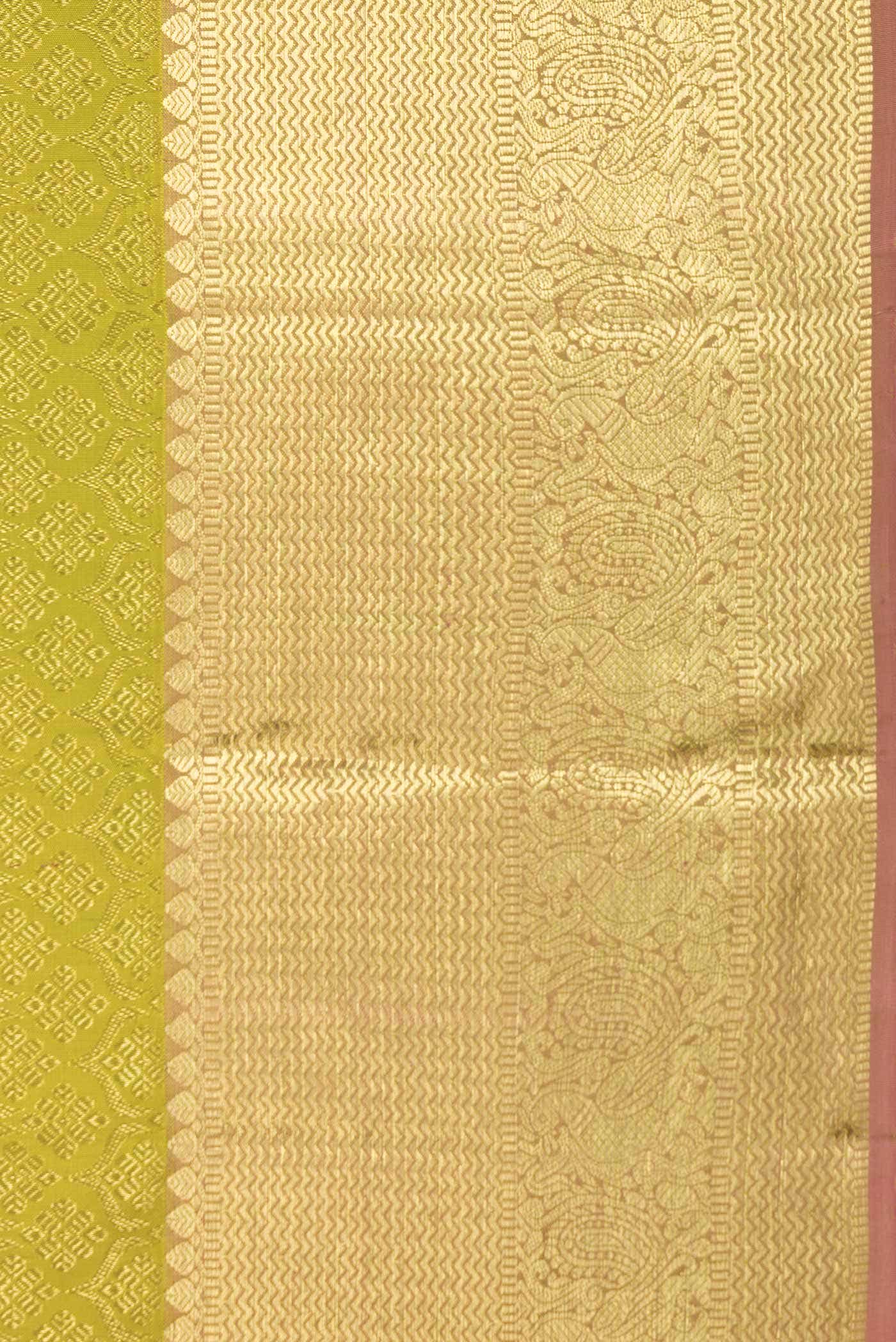 Parrot Green Dual Tone Kanchipuram Silk Saree