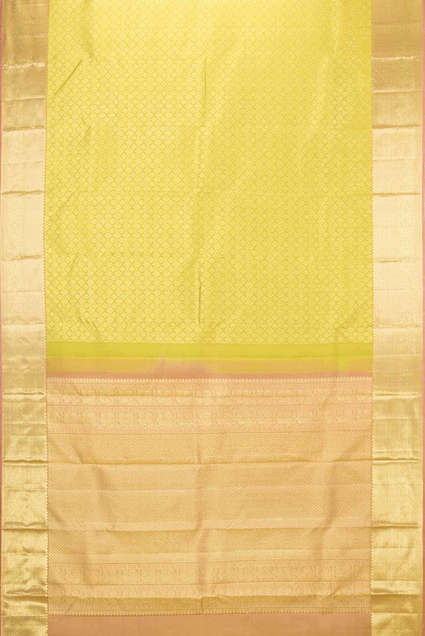 Parrot Green Dual Tone Kanchipuram Silk Saree