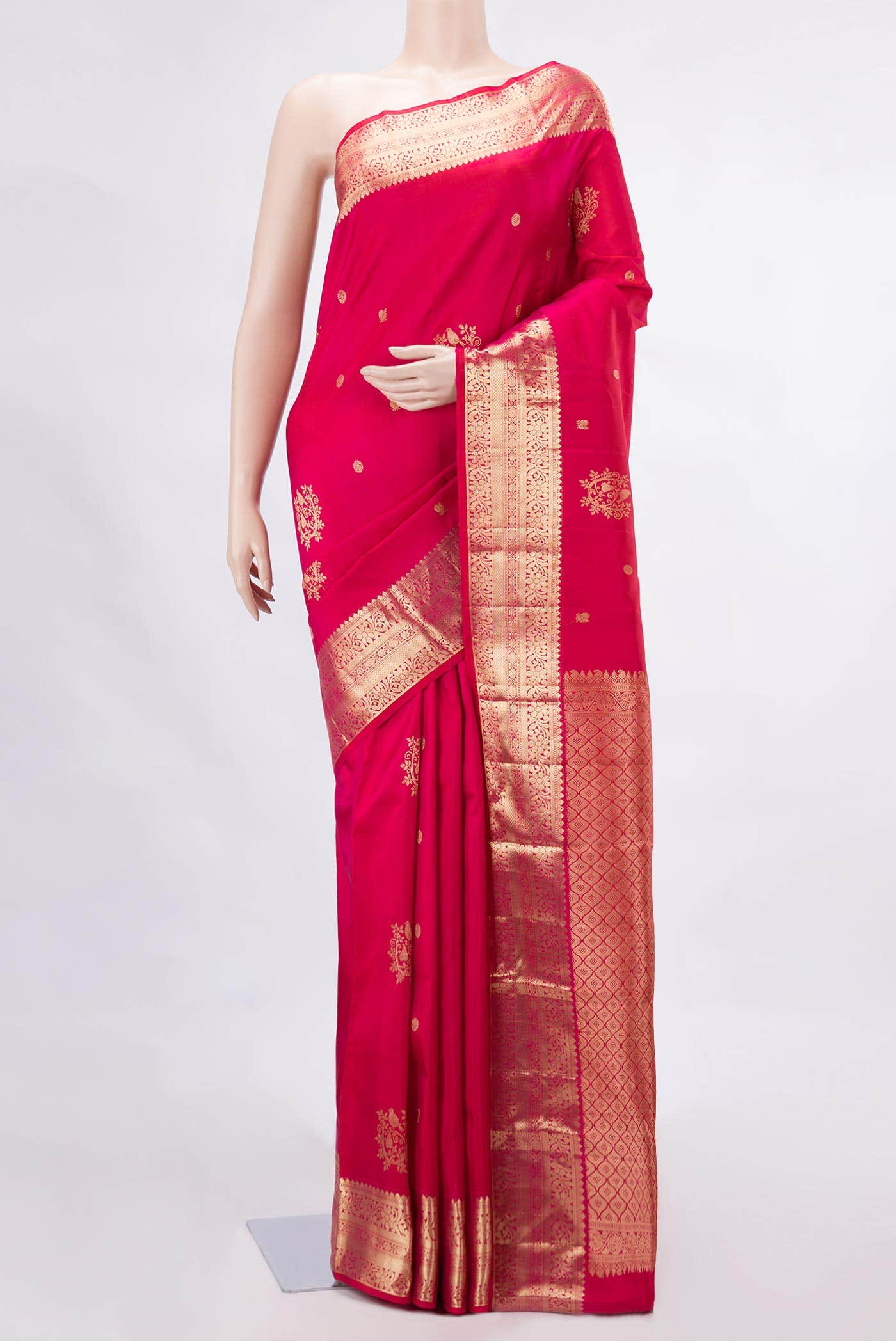 Pink Dual Tone Kanchipuram Silk Saree