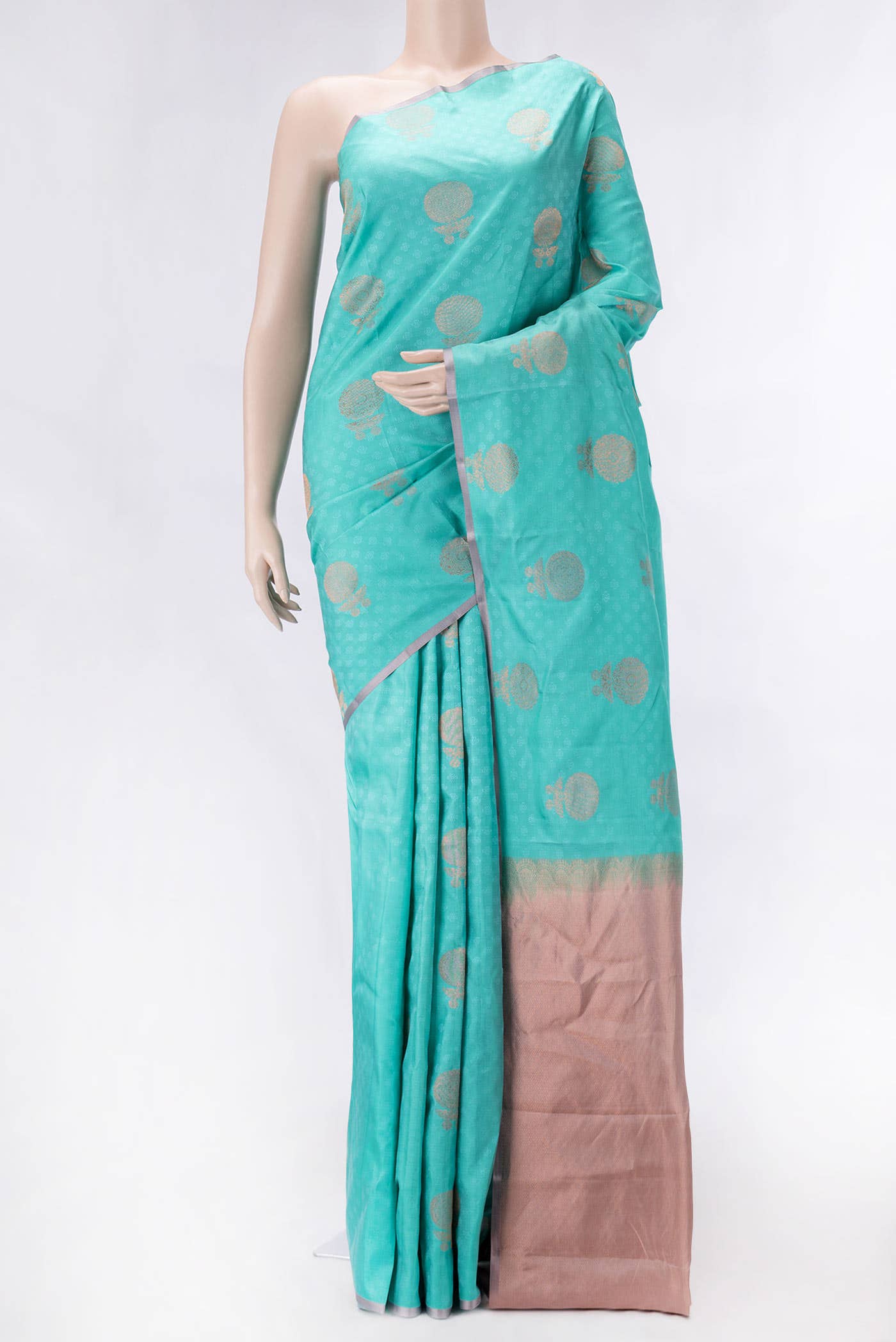 Sky Blue Dual Tone Kanchipuram Silk Saree